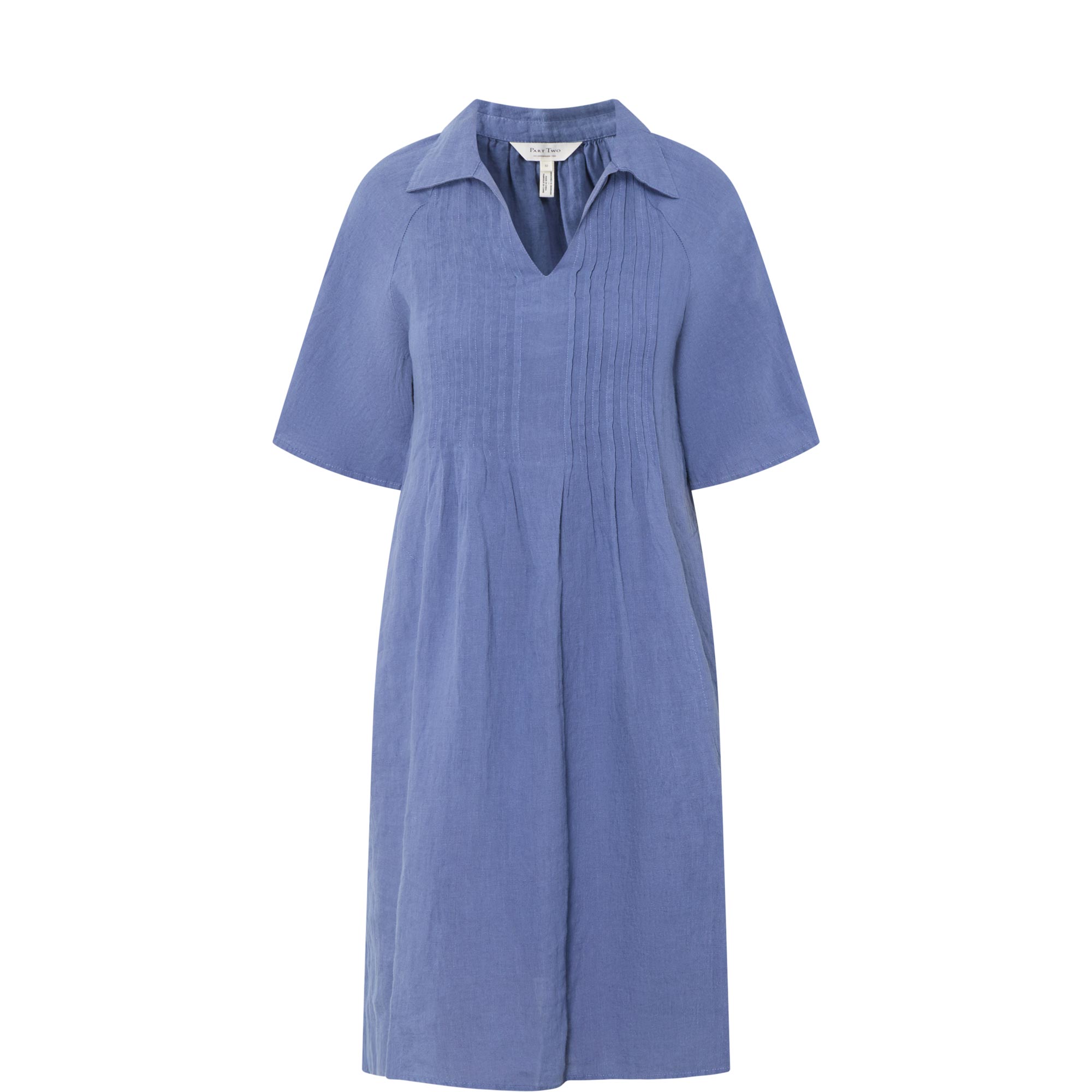 Ayla Pleated Linen Mini Flared Dress
