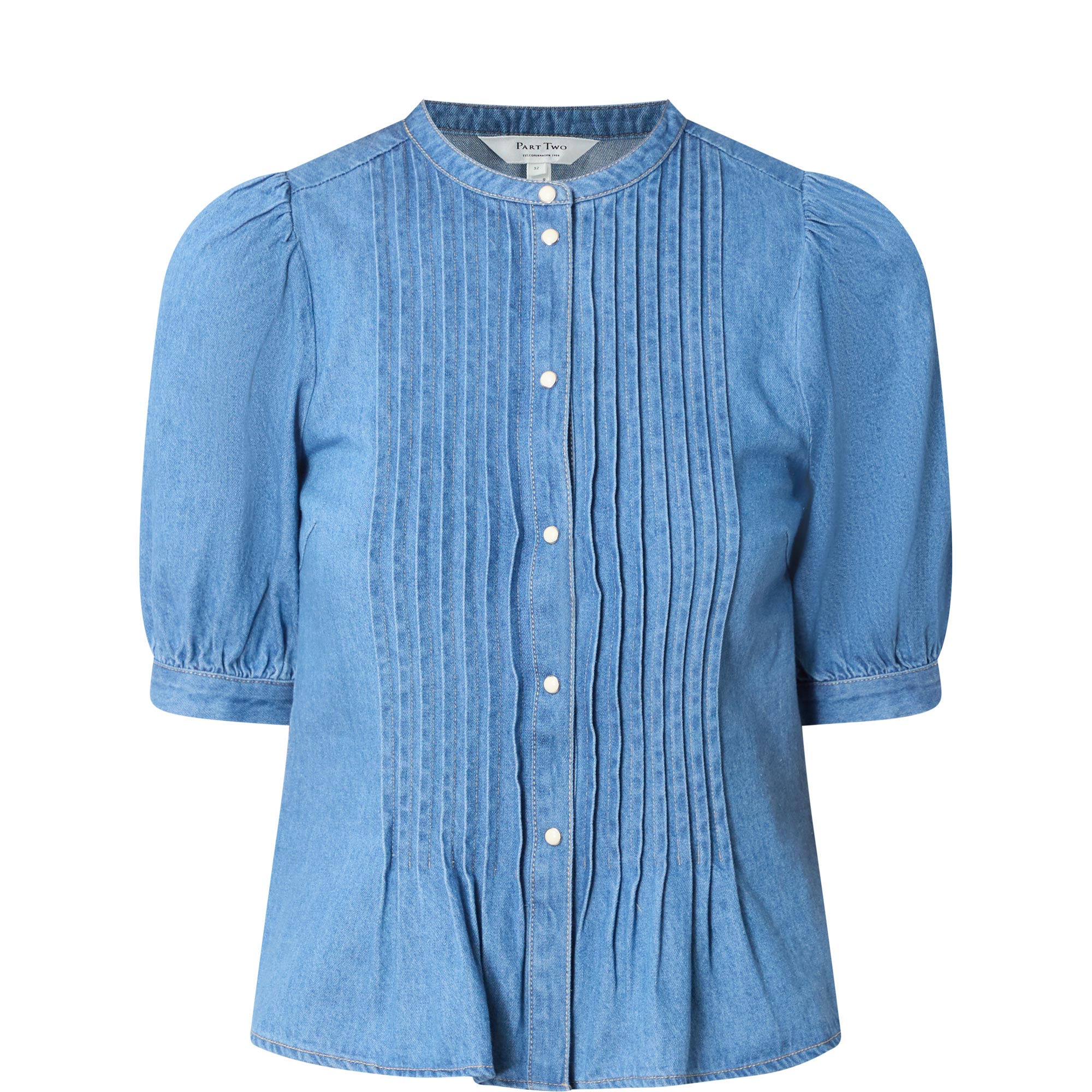 Alesia Pleated Denim Shirt