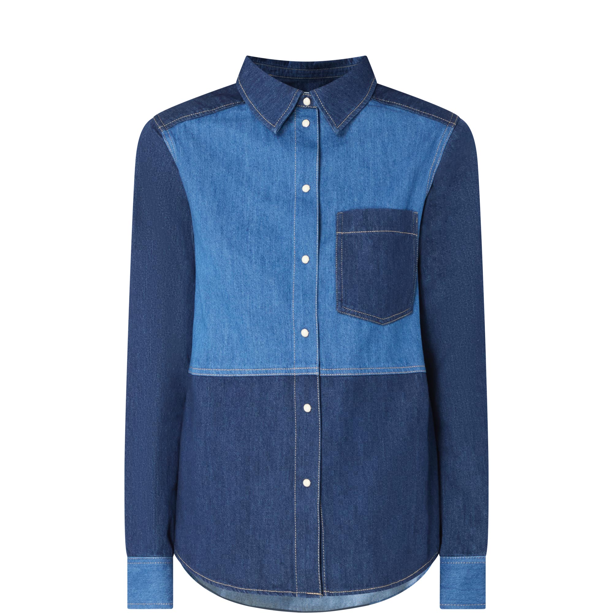 Alvine Two-Tone Denim Shirt