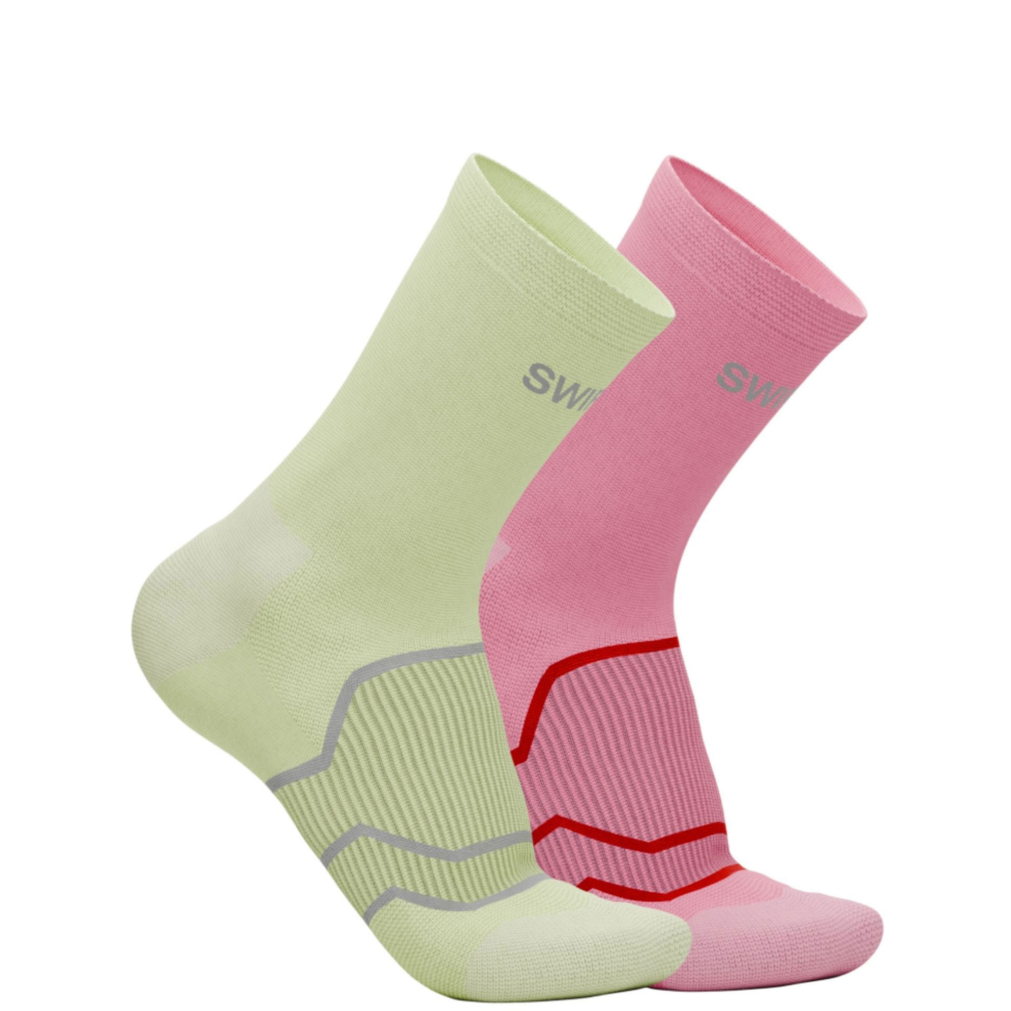Pack of Two Volt and Crimson Reflective Running Socks L/XL