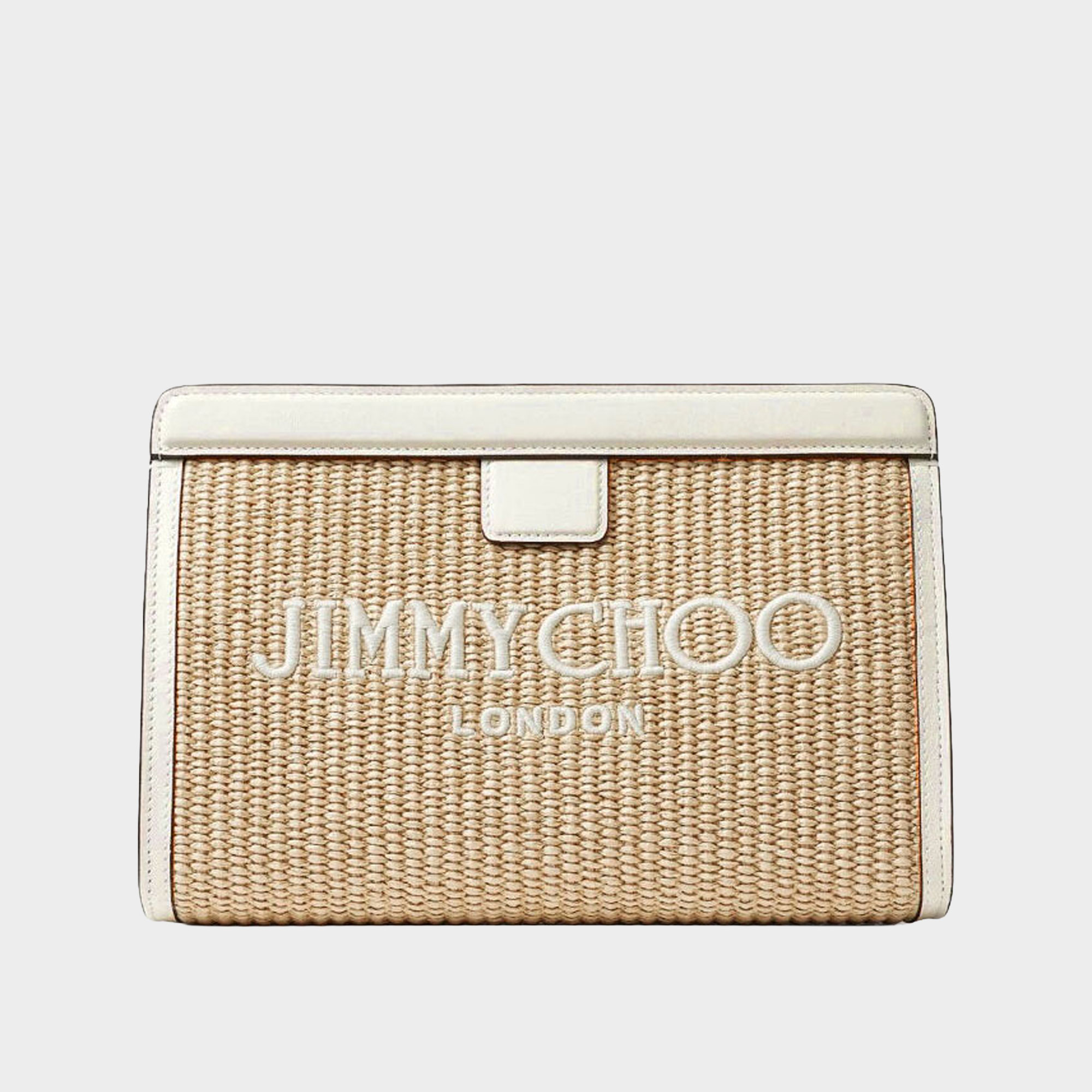 Avenue Raffia Logo Clutch