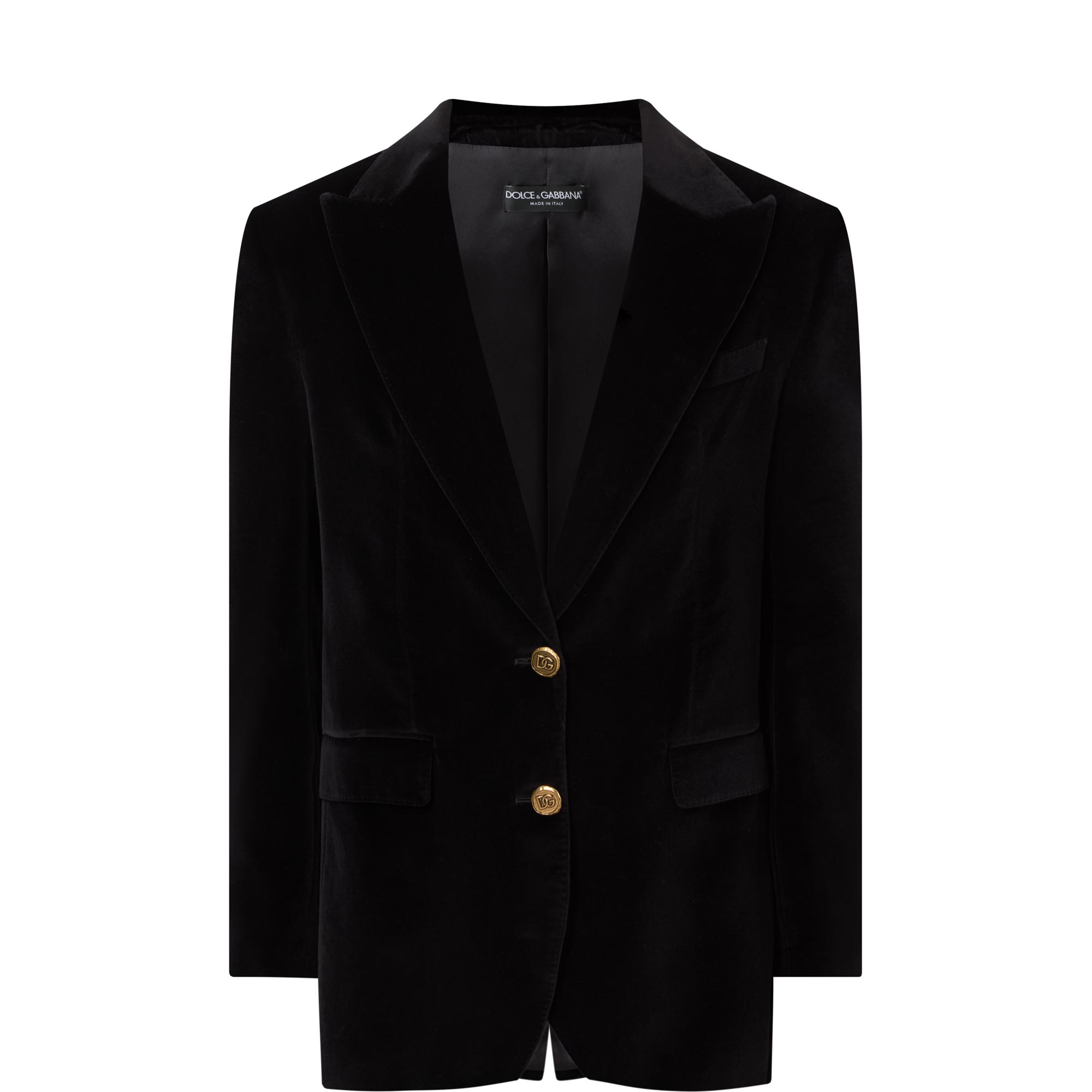 Velvet Single-Breasted Fitted Blazer