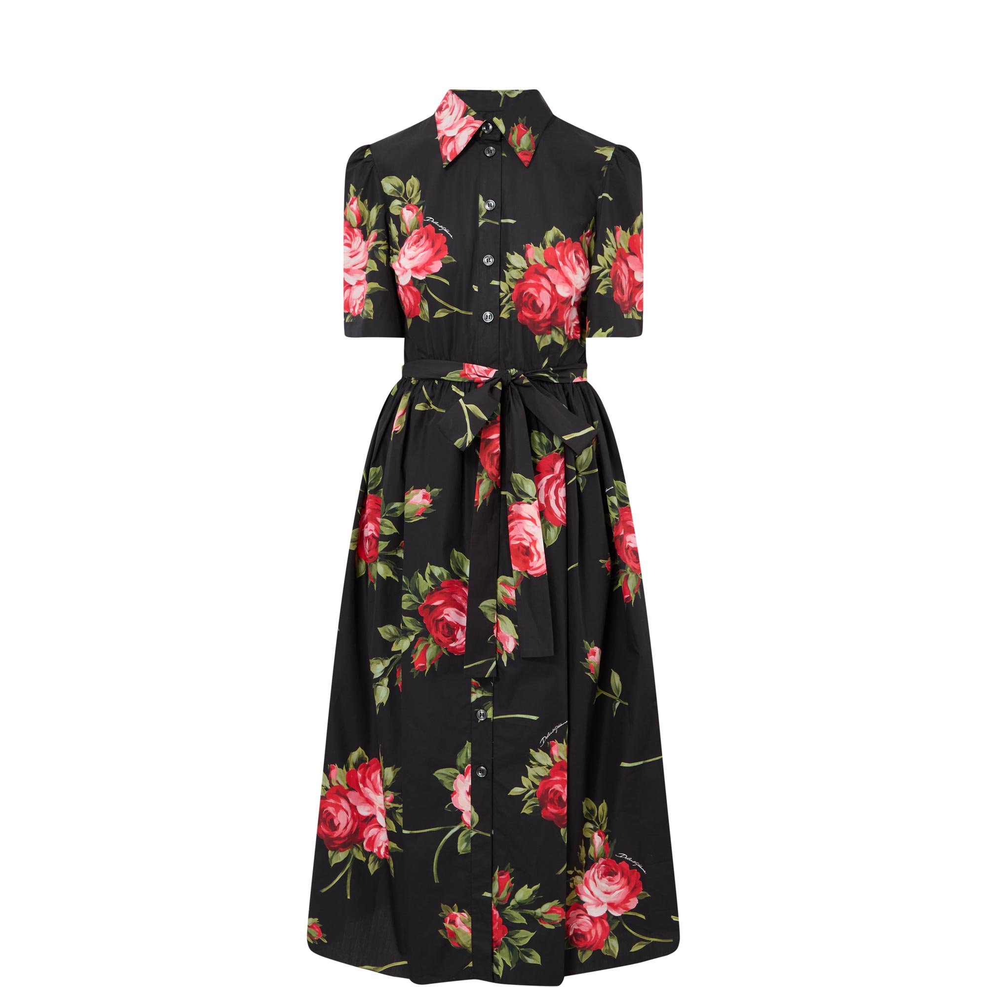 Floral Belted Shirt Dress