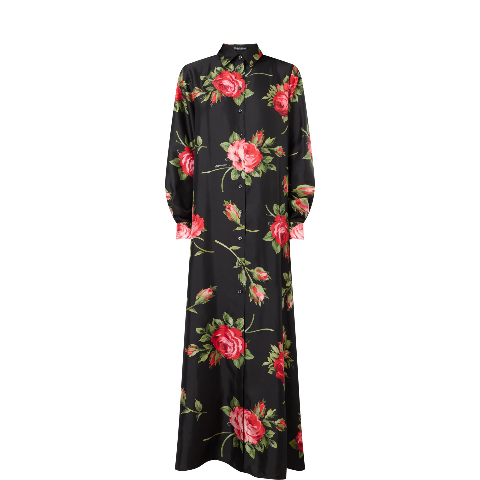 Rose Bouquet Print Shirt Dress