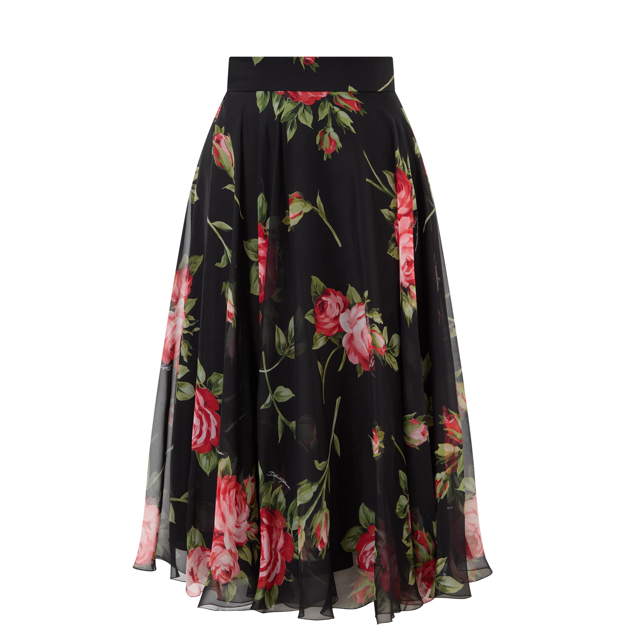 High-Rise Floral Flared Skirt