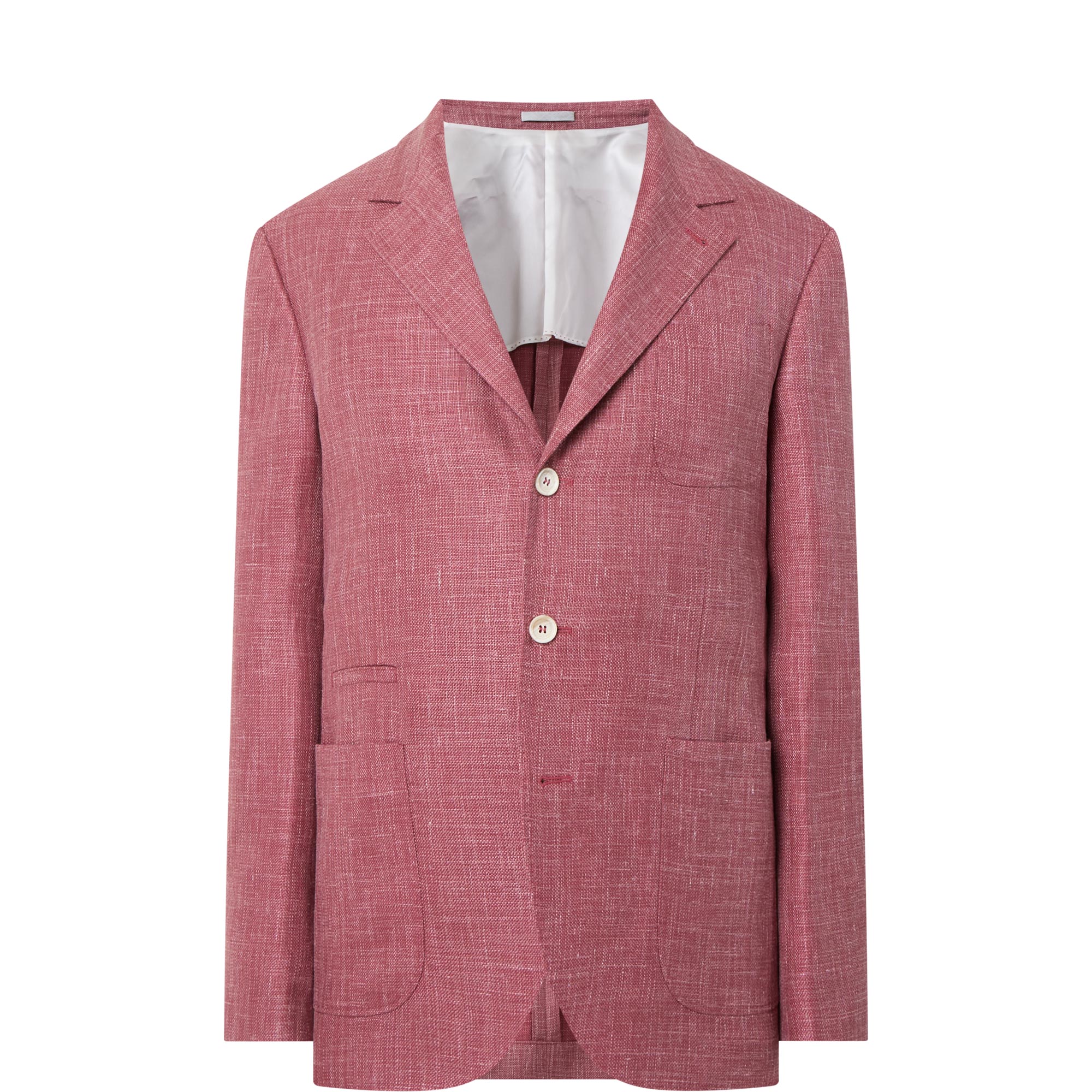 Diagonal Weave Single-Breasted Blazer