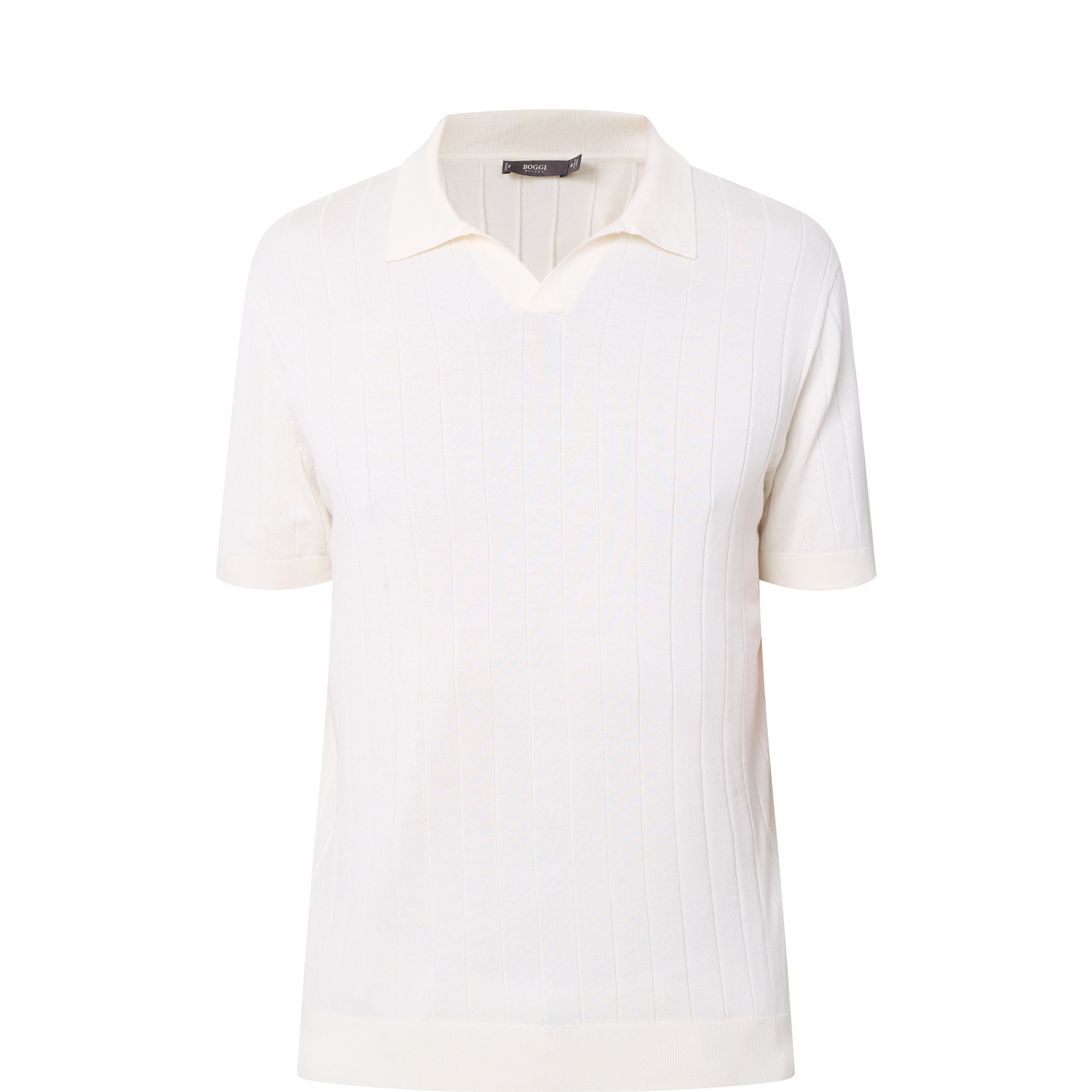 Rib-Knit Polo Sweater