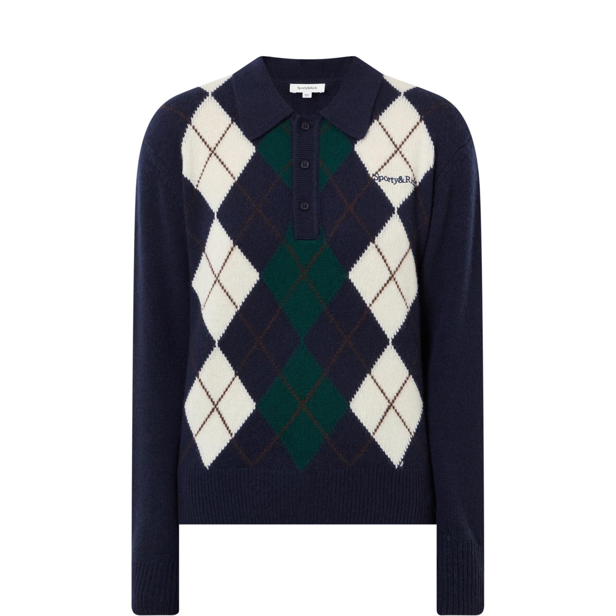 Argyle Knitted Polo Shirt