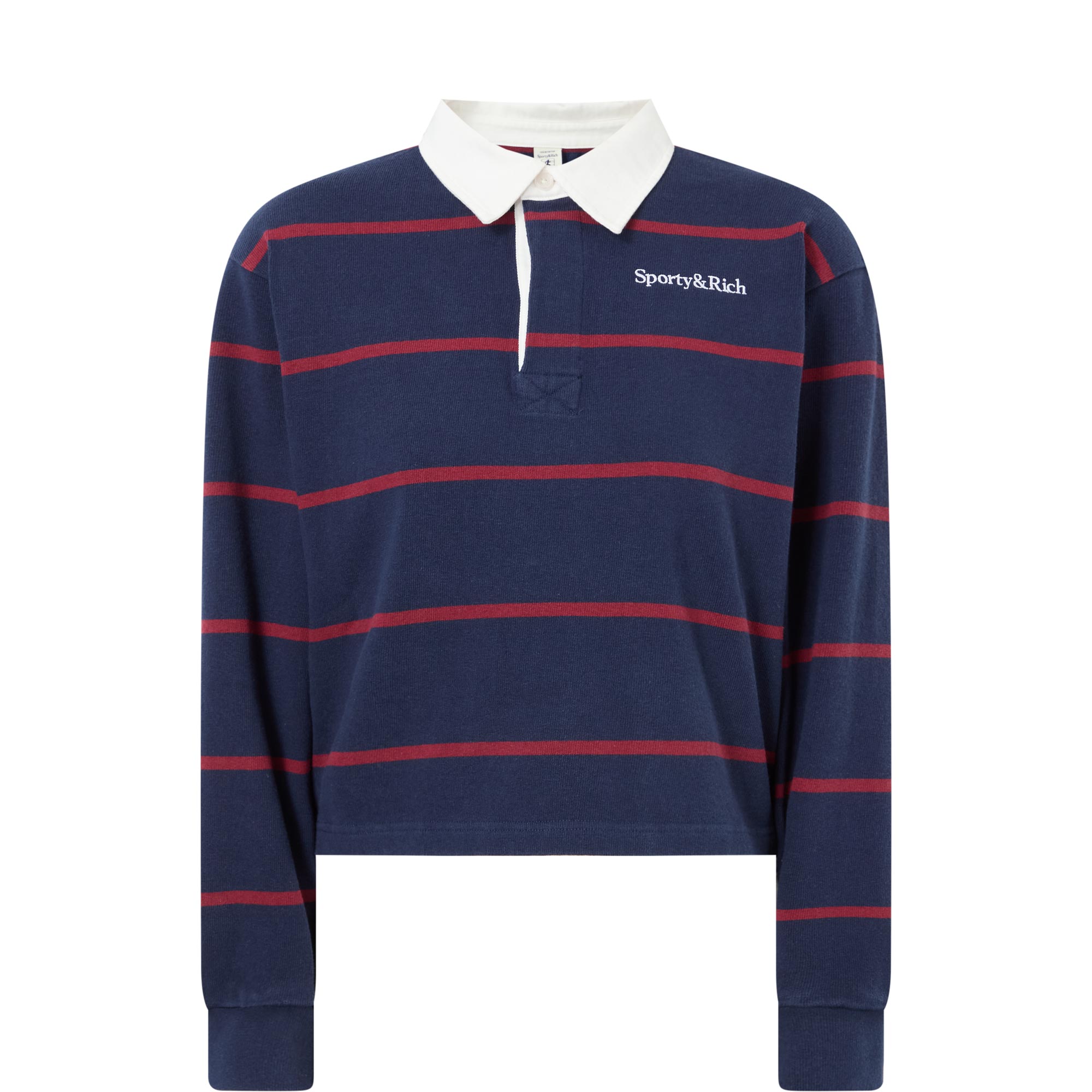 Serif Logo Striped Rugby Sweatshirt
