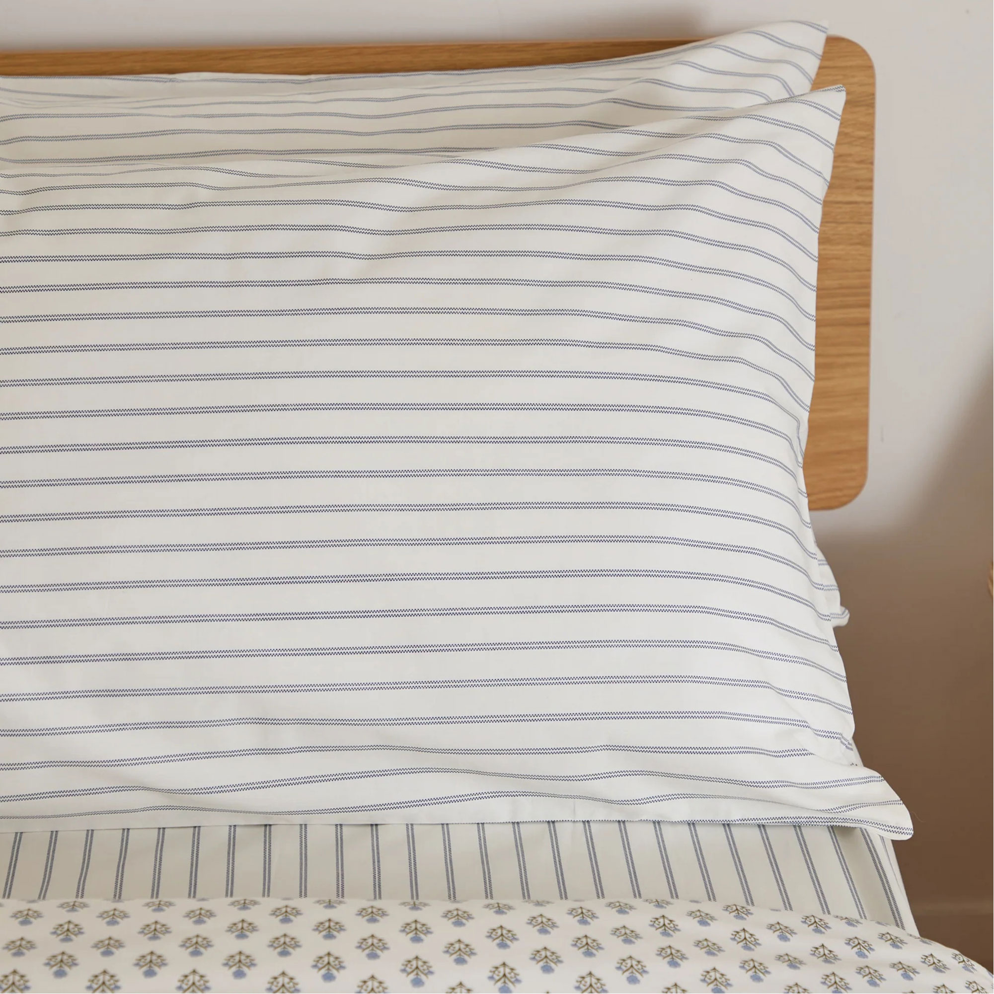 Emma Pinstripe Pillowcase Pair Cream