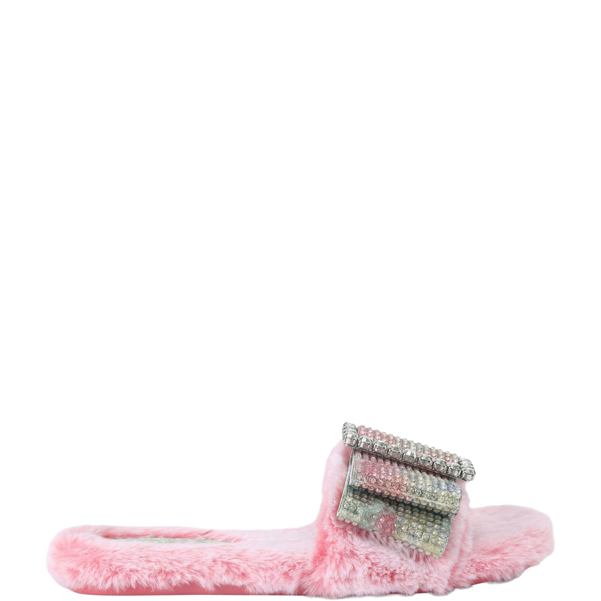 Cosy Bow Faux Fur Slides