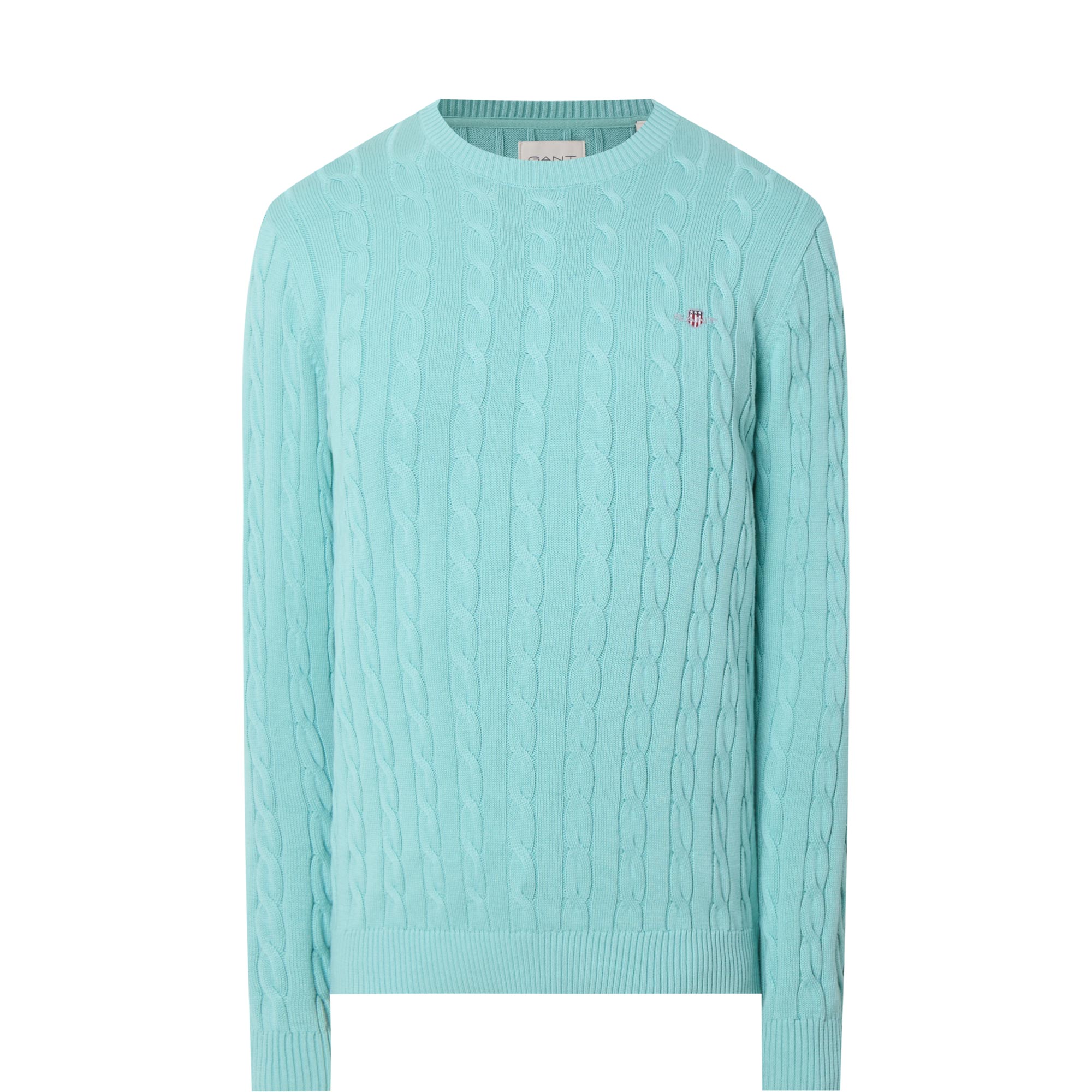 Shield Logo Cable Knit Sweater