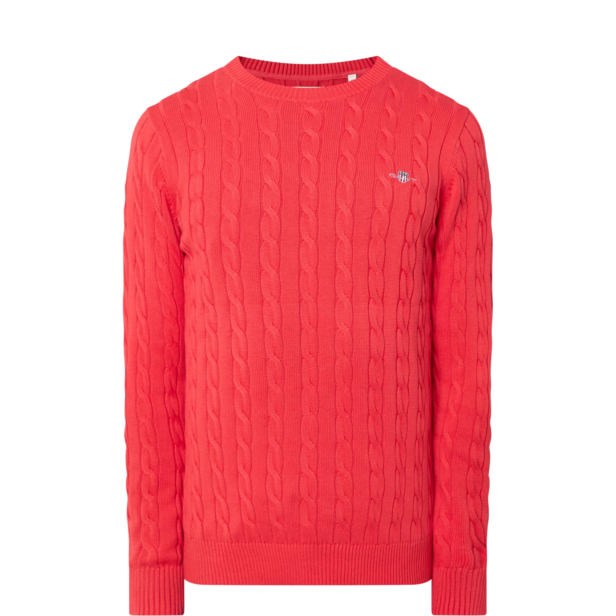 Shield Logo Cable Knit Sweater