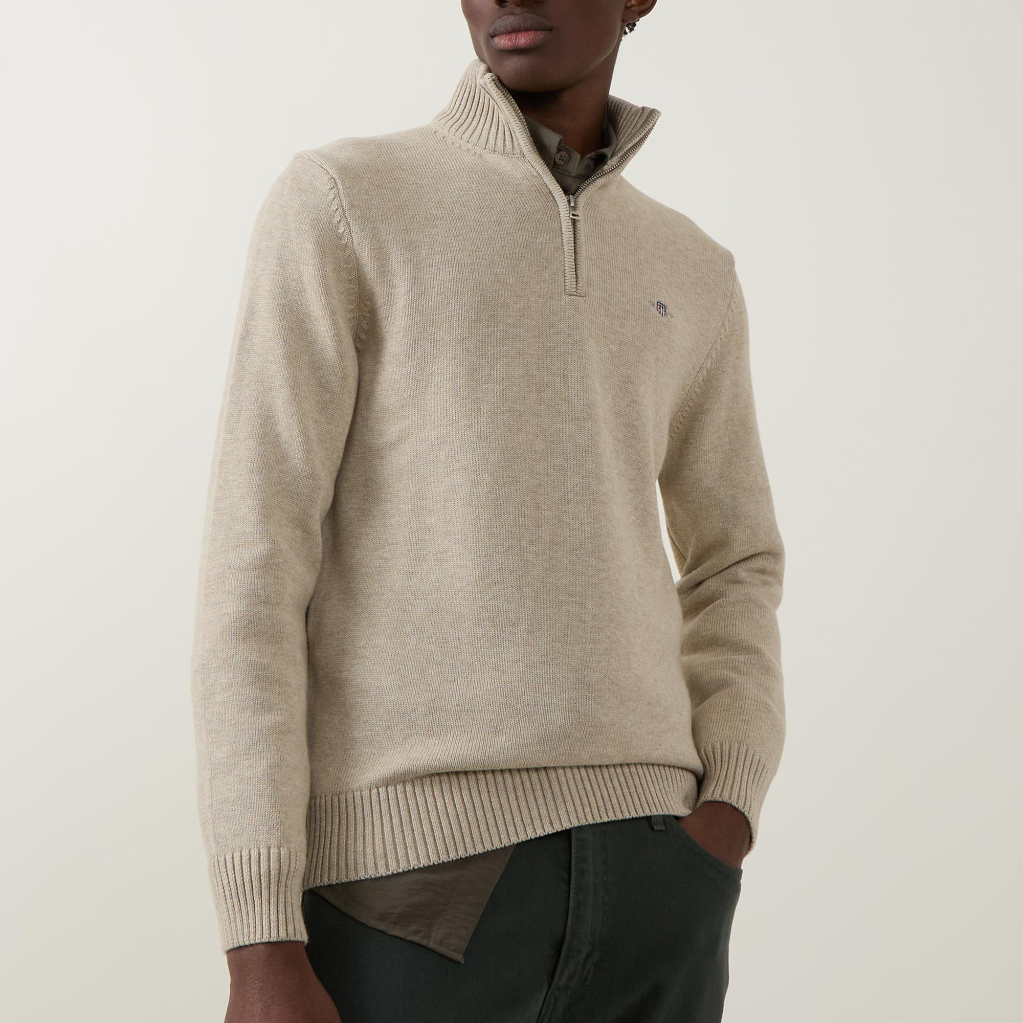 Shield Logo Half-Zip Sweater