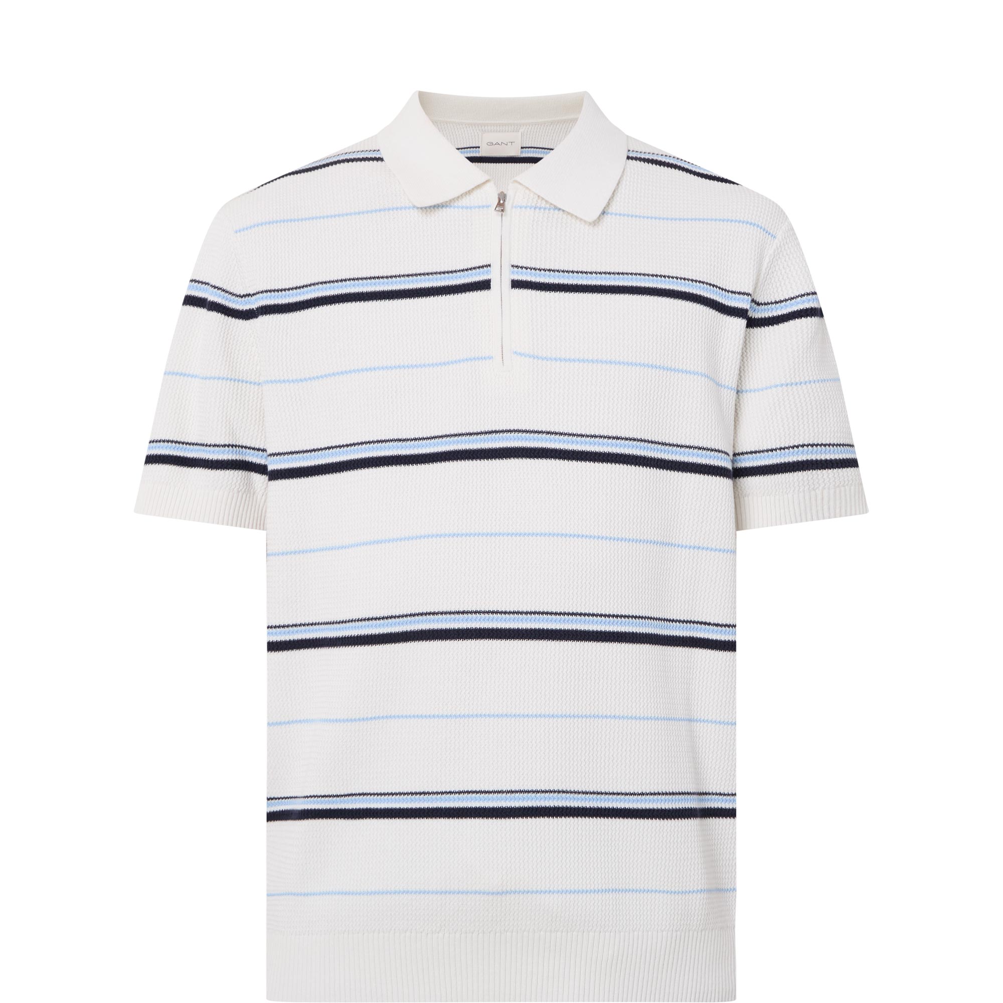 Striped Zip Polo Shirt