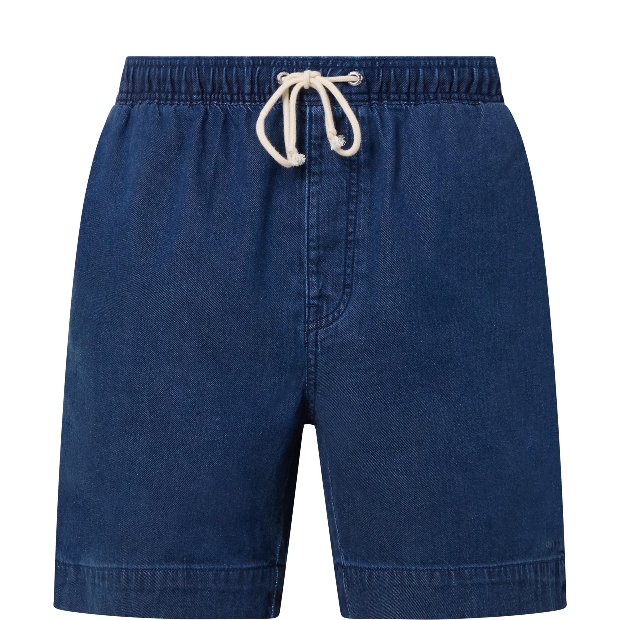 Tonal Logo Drawstring Denim Shorts