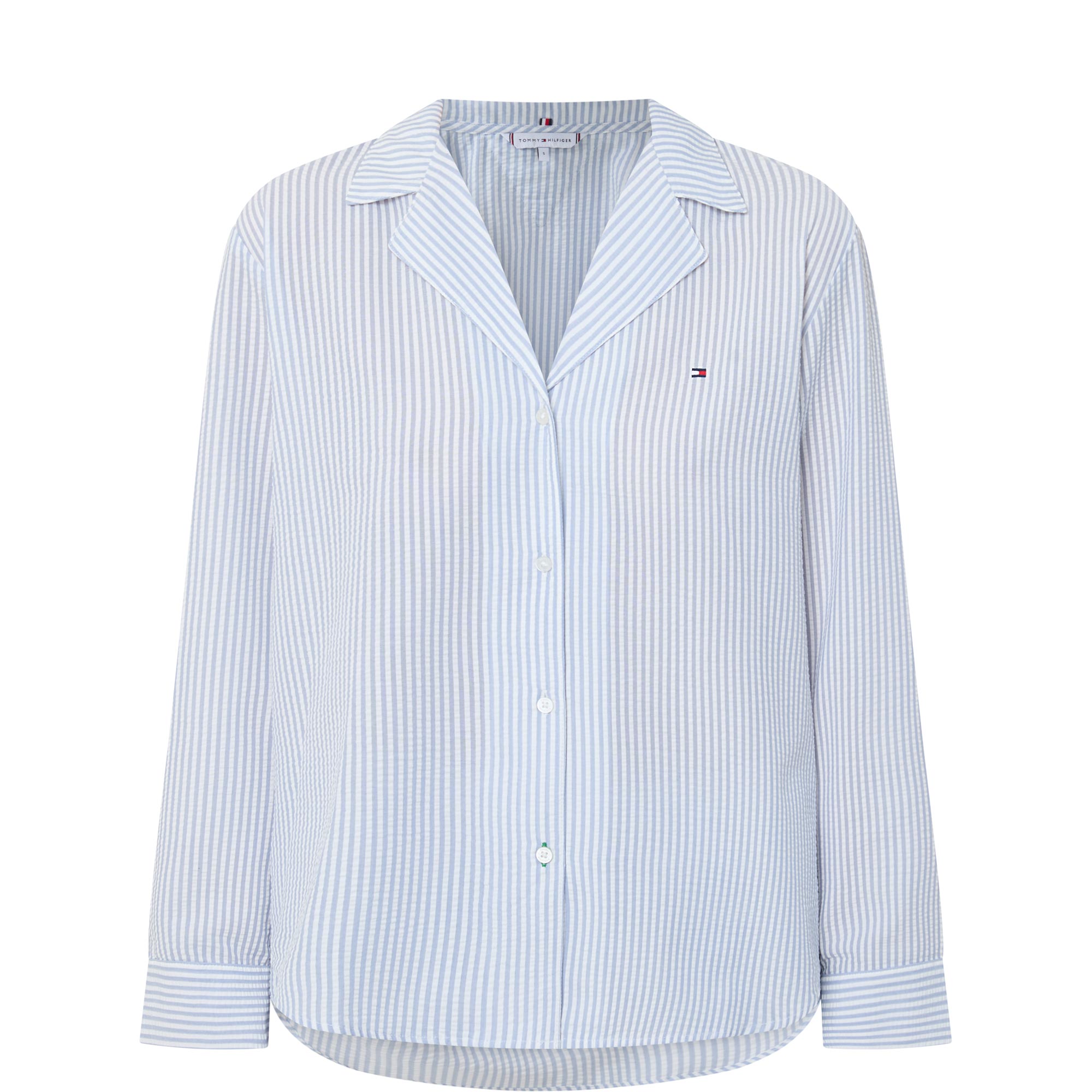 Striped Seersucker Logo Pyjama Top