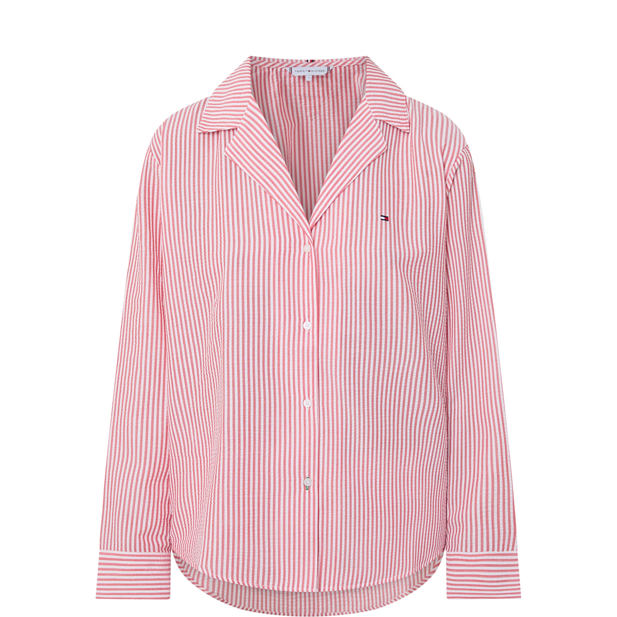 Striped Seersucker Logo Pyjama Top