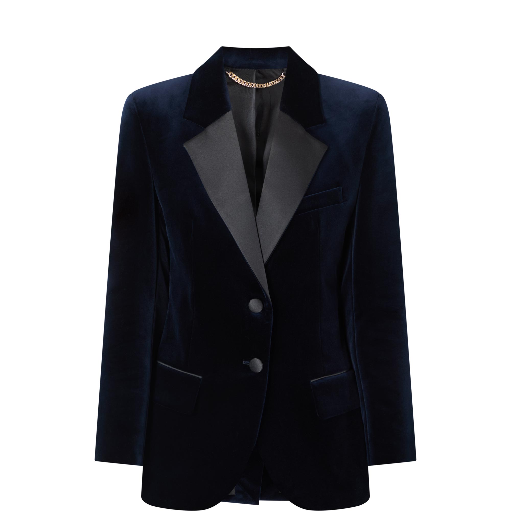 Single-Breasted Velvet Tuxedo Jacket