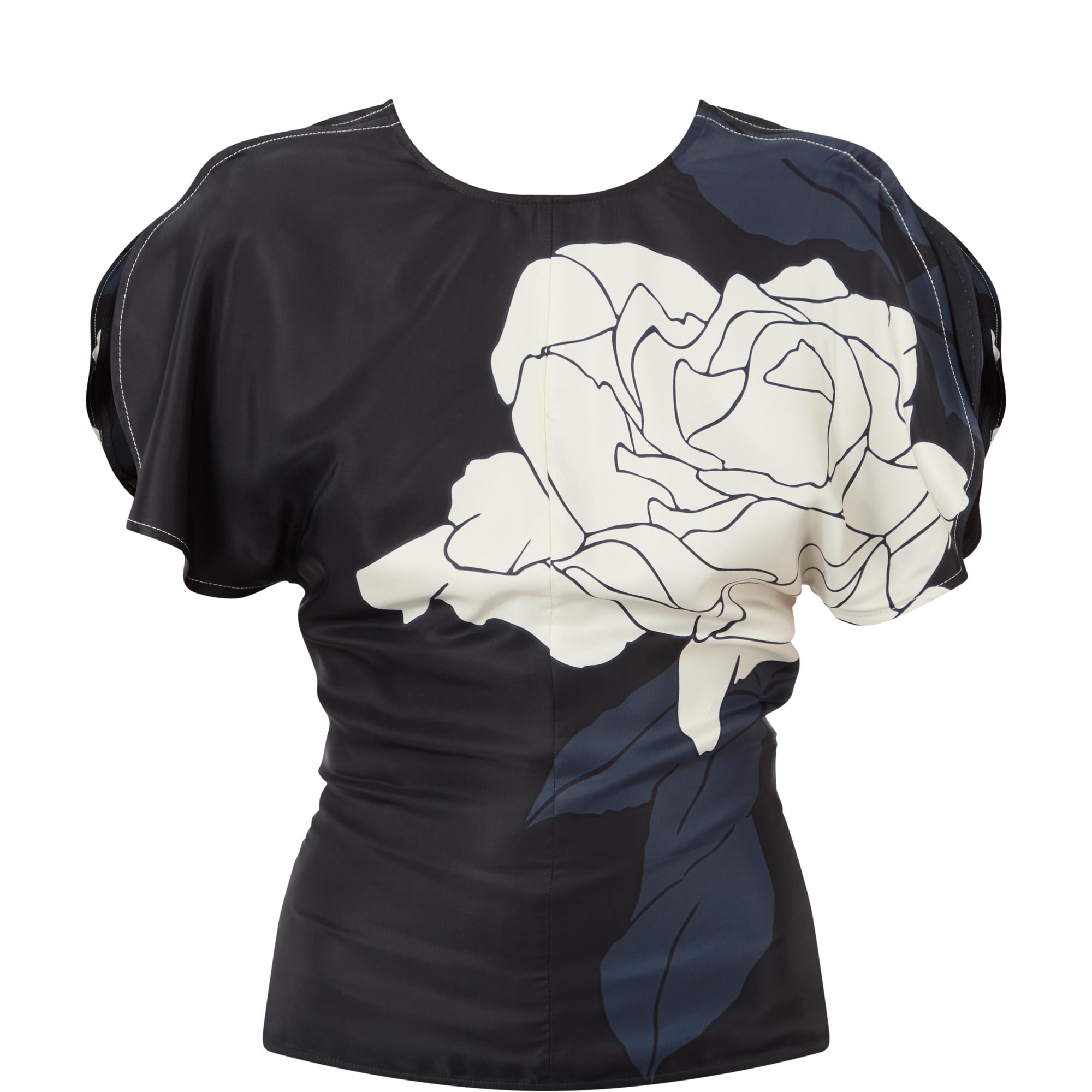 Draped Floral Blouse