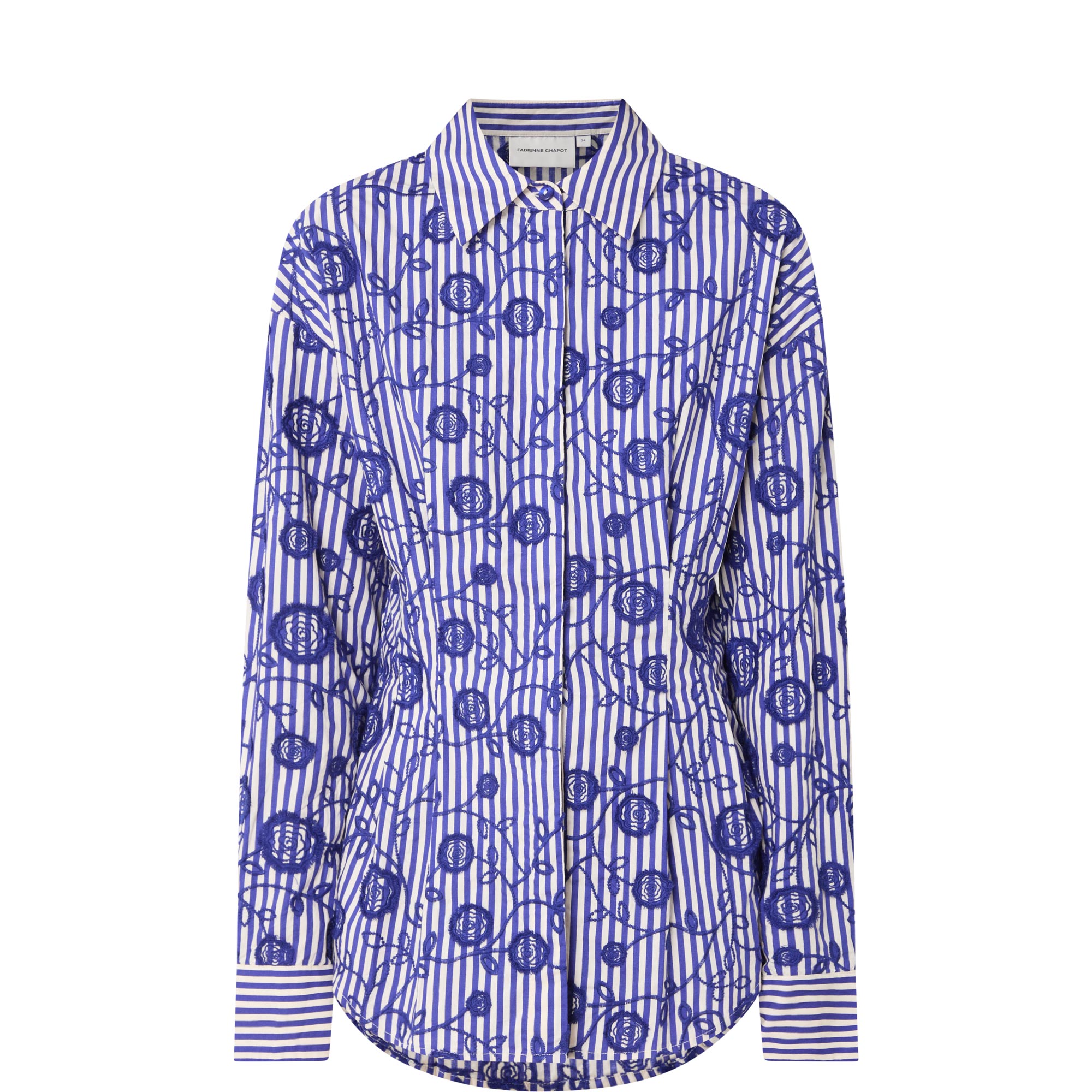 Rosina Embroidery Striped Blouse