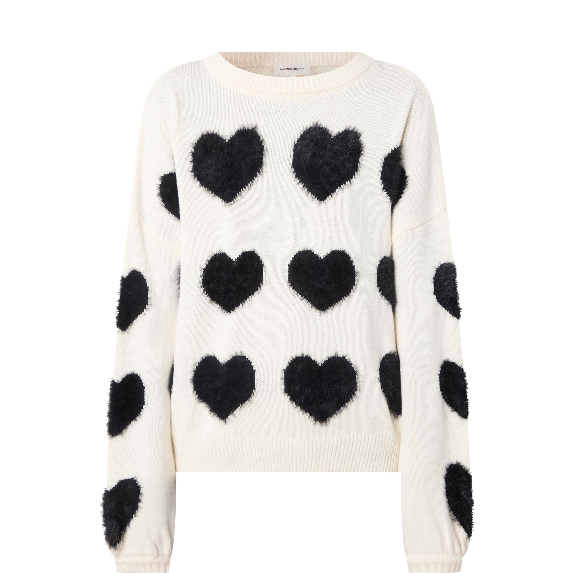 Textured Heart Knitted Sweater