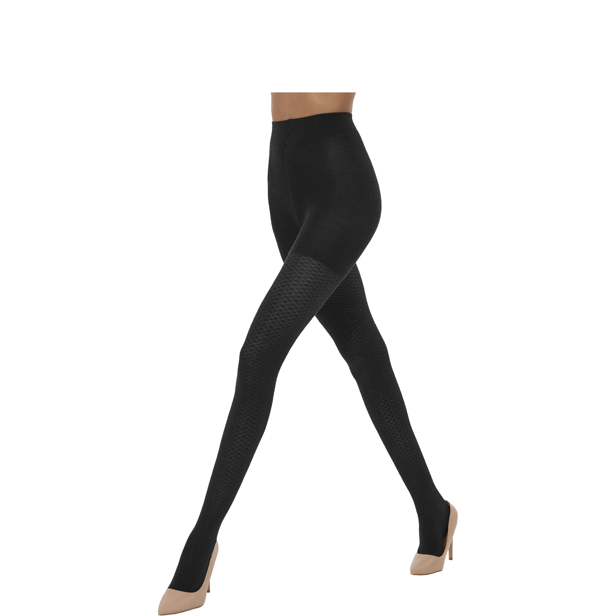 Merino Pattern Tights Black