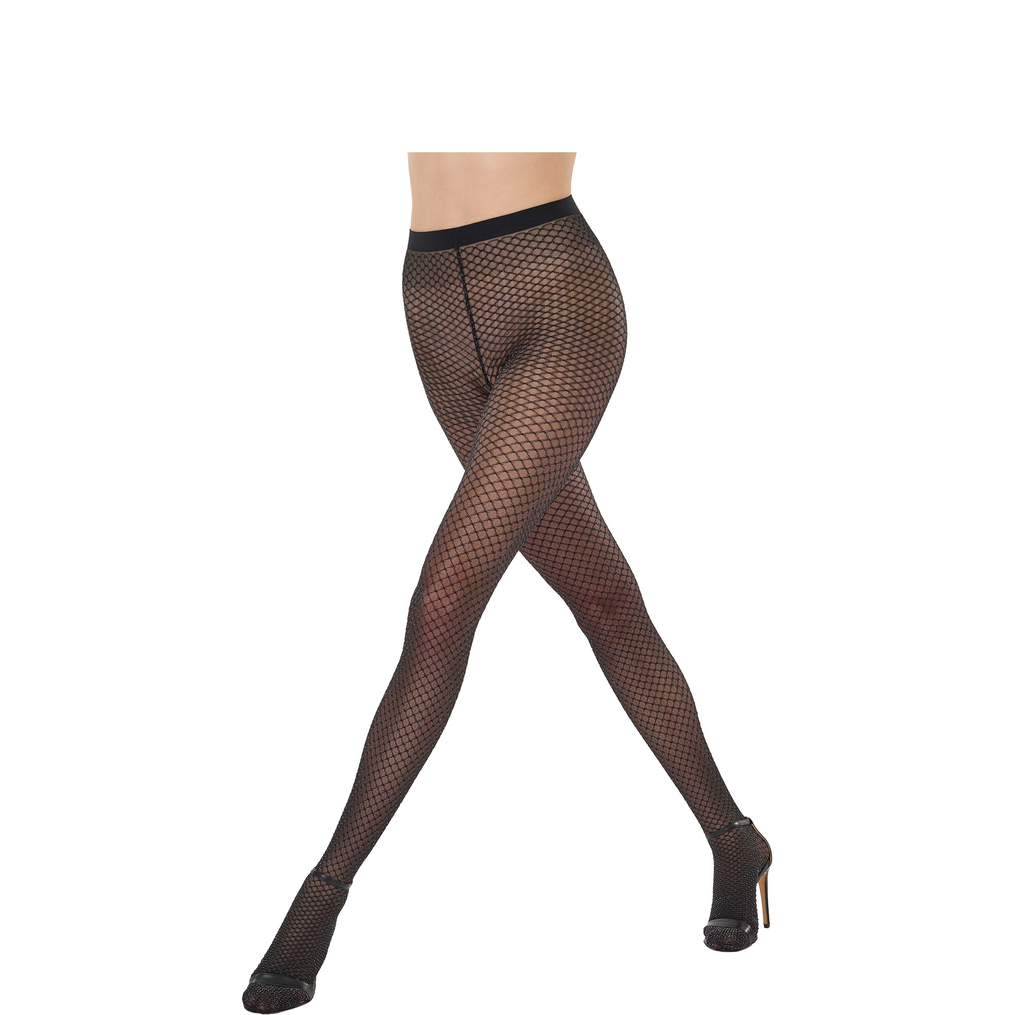 Shimmer Graphic Tights Black/Silver Lurrex