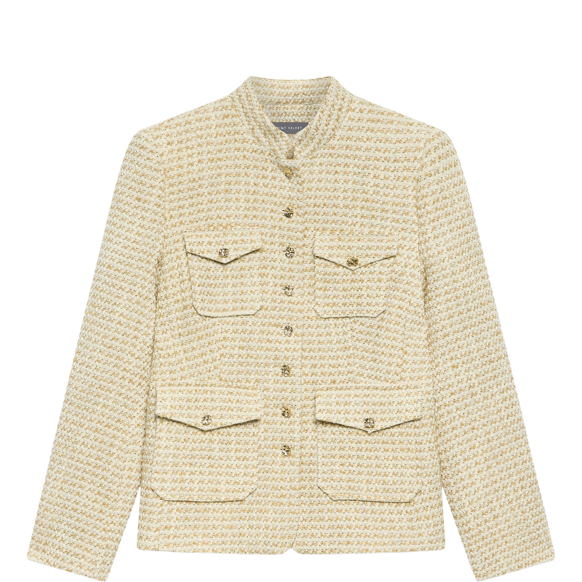 Flap Pocket Boucl&eacute; Jacket