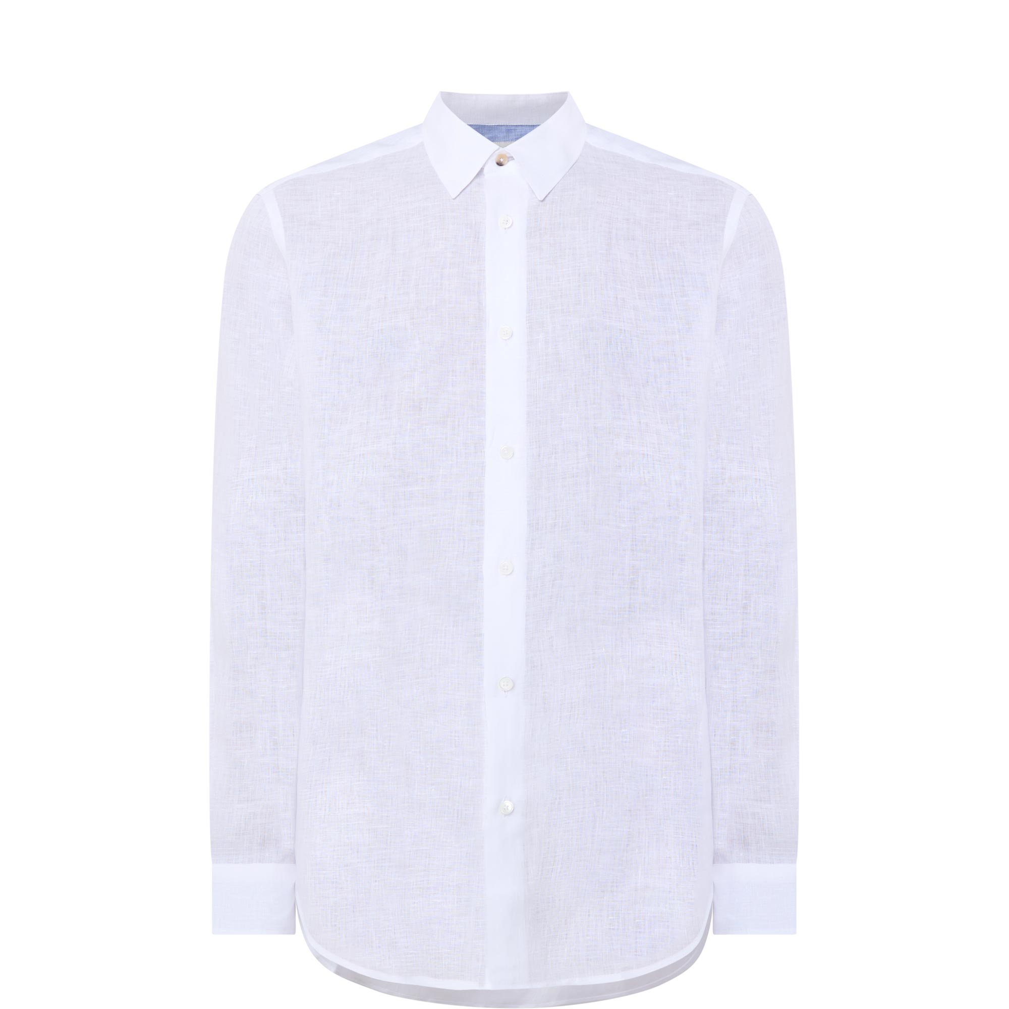 Contrast Cuffs Linen Shirt