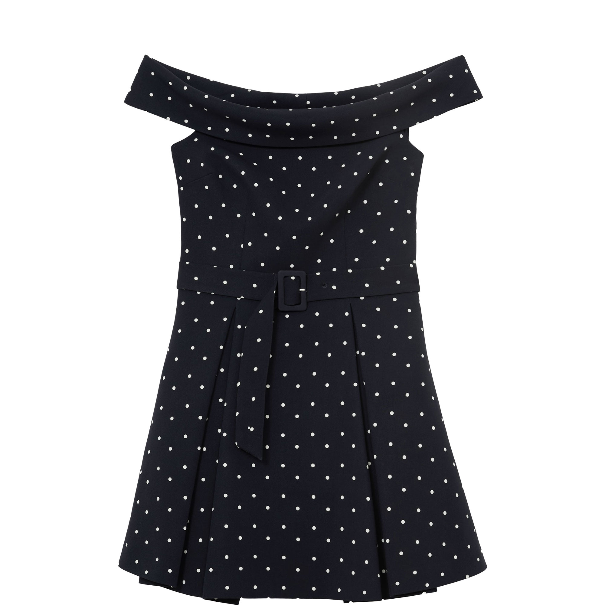 Arwen Polka Dot Mini Off-The-Shoulder Dress