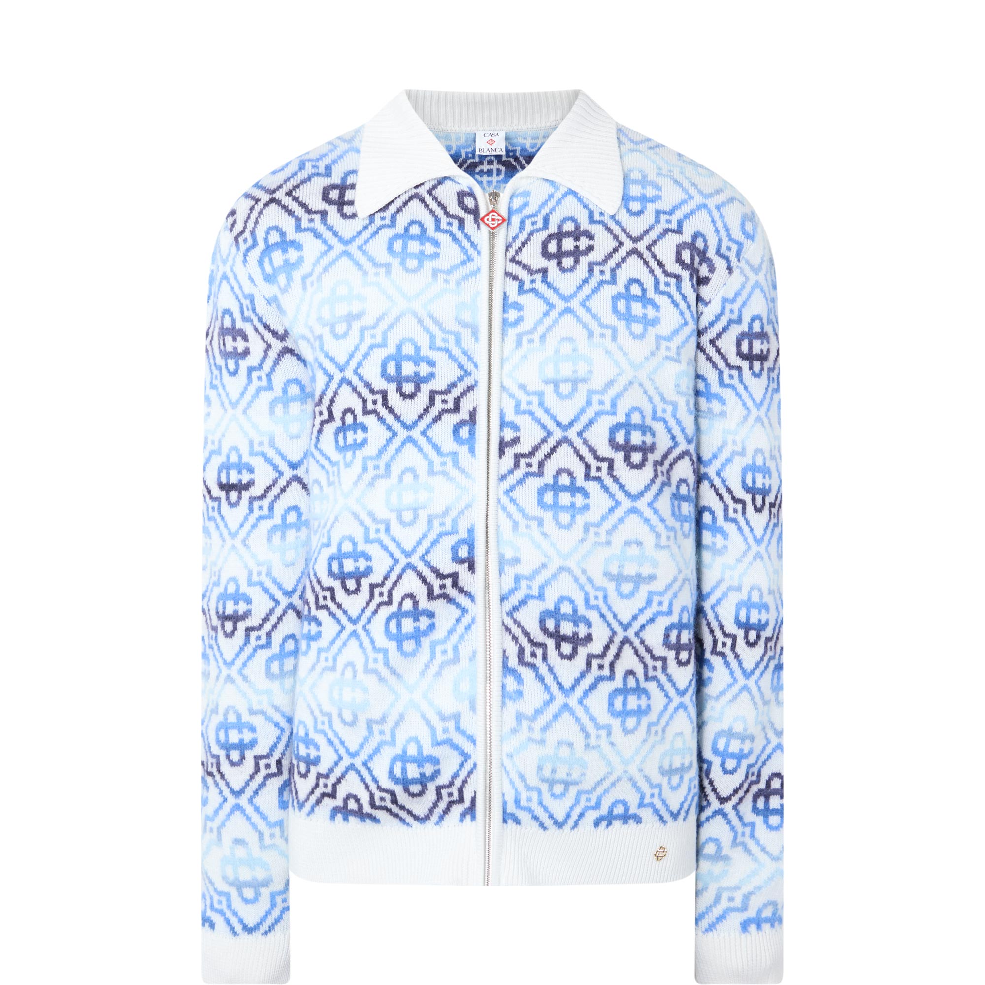 Space Dye Monogram Logo Zip Cardigan