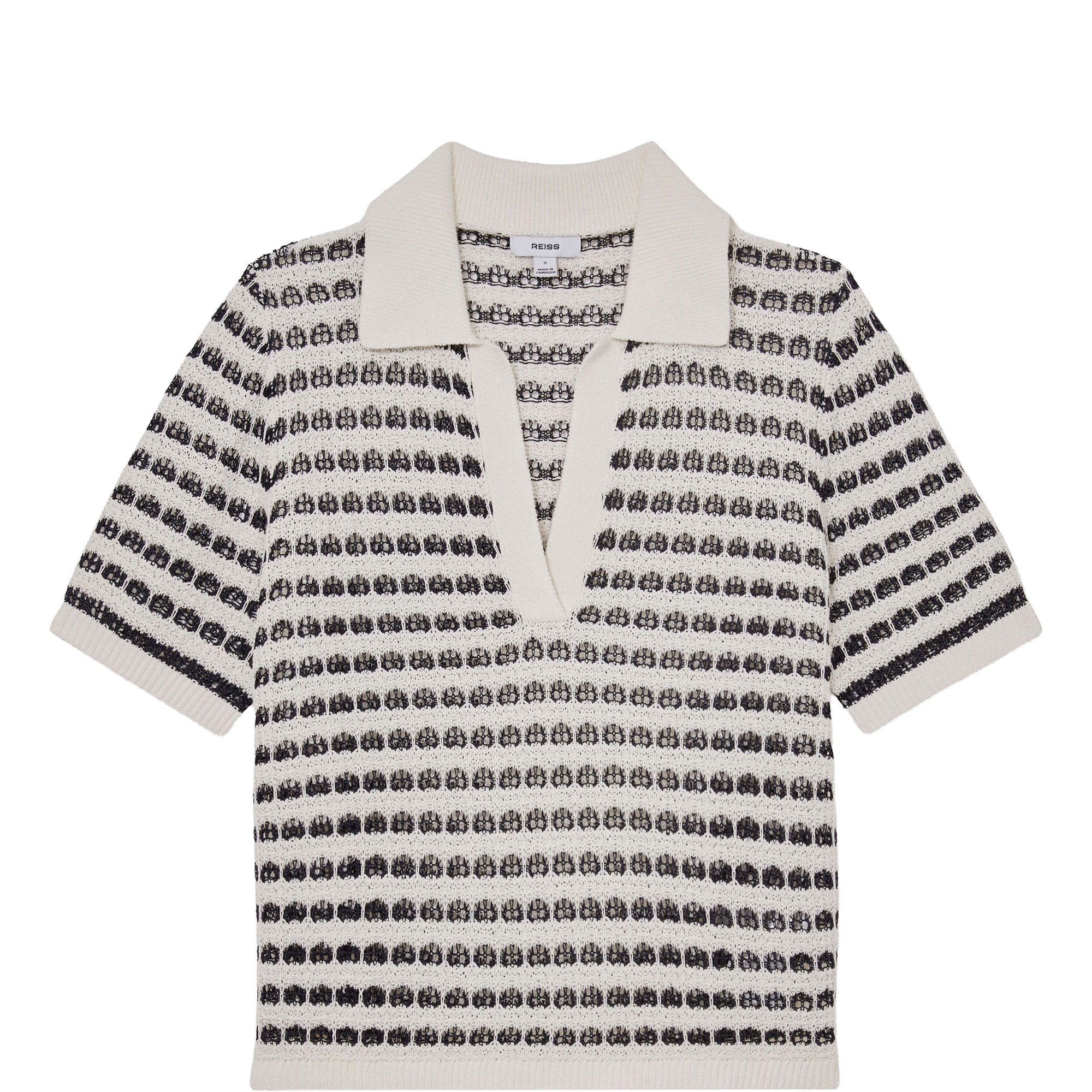 Gemma Open-Knit Polo Shirt