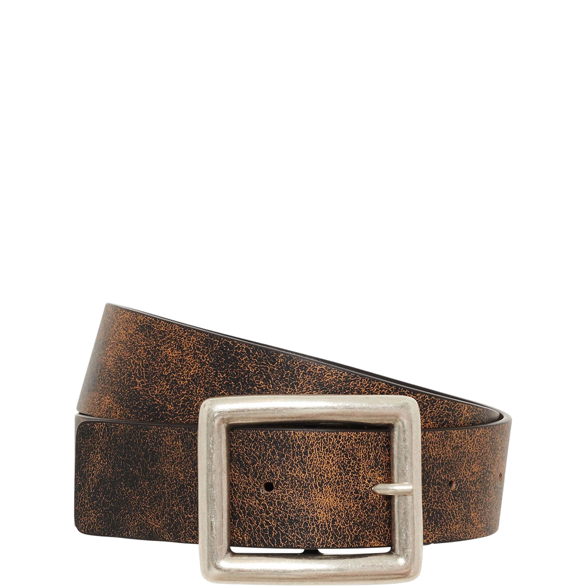 Vintage-Effect Leather Belt