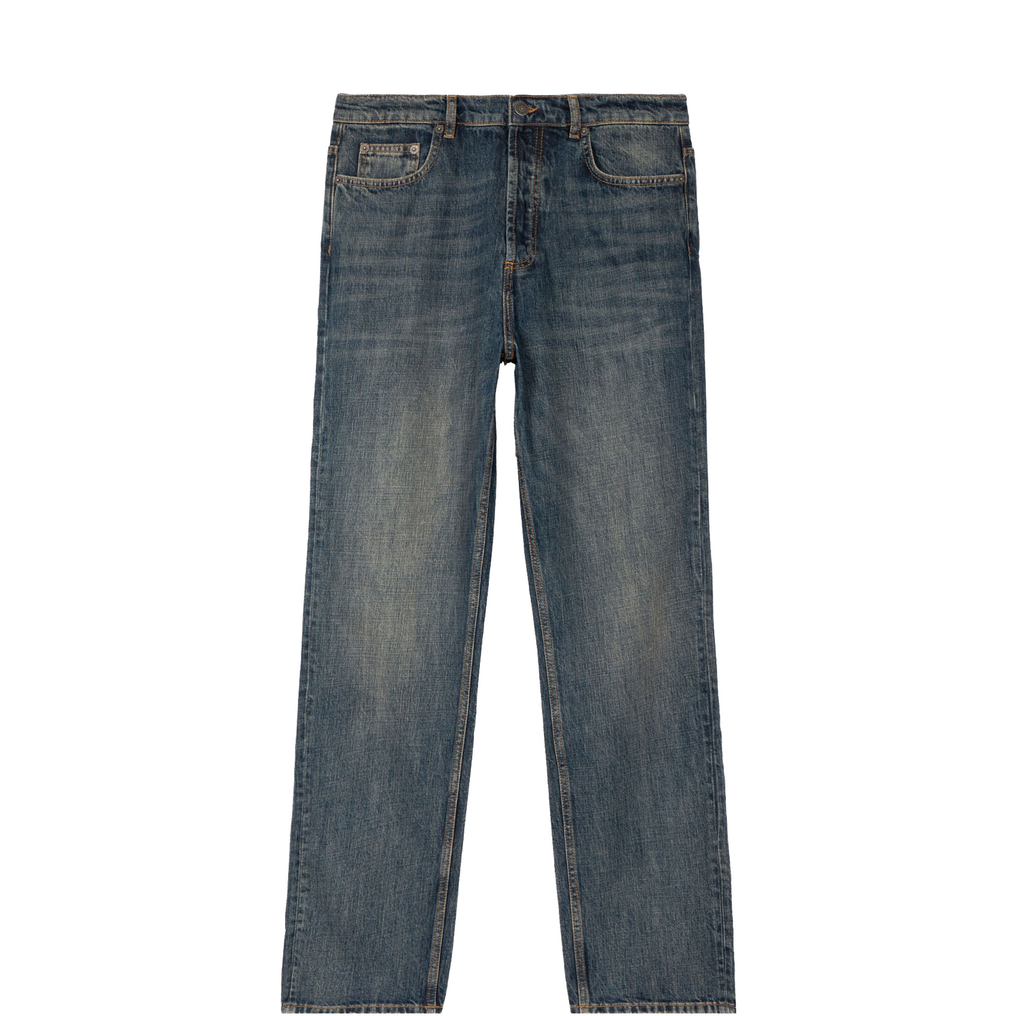Mid-Rise Straight Leg Jeans