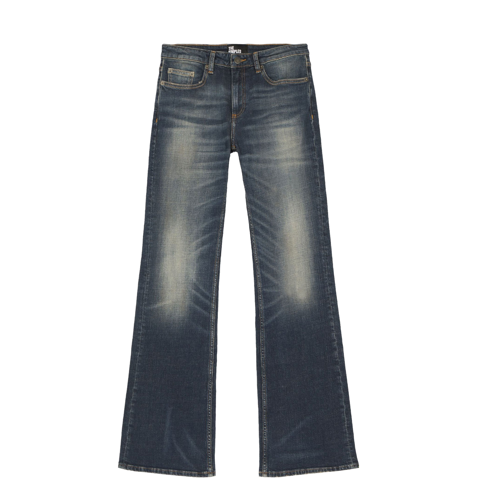Abrasion Mid-Rise Bootcut Jeans