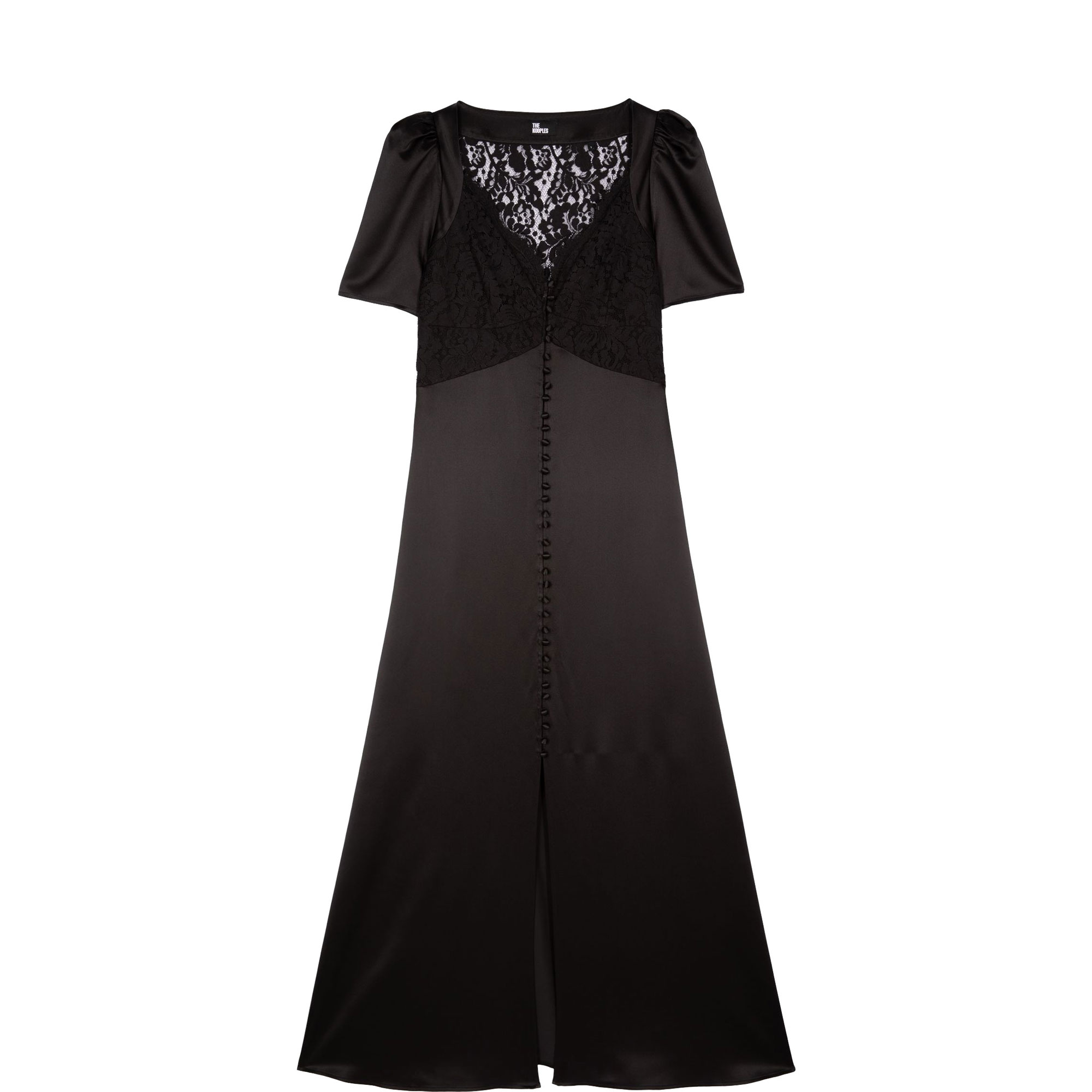 Lace Front Silk Dress