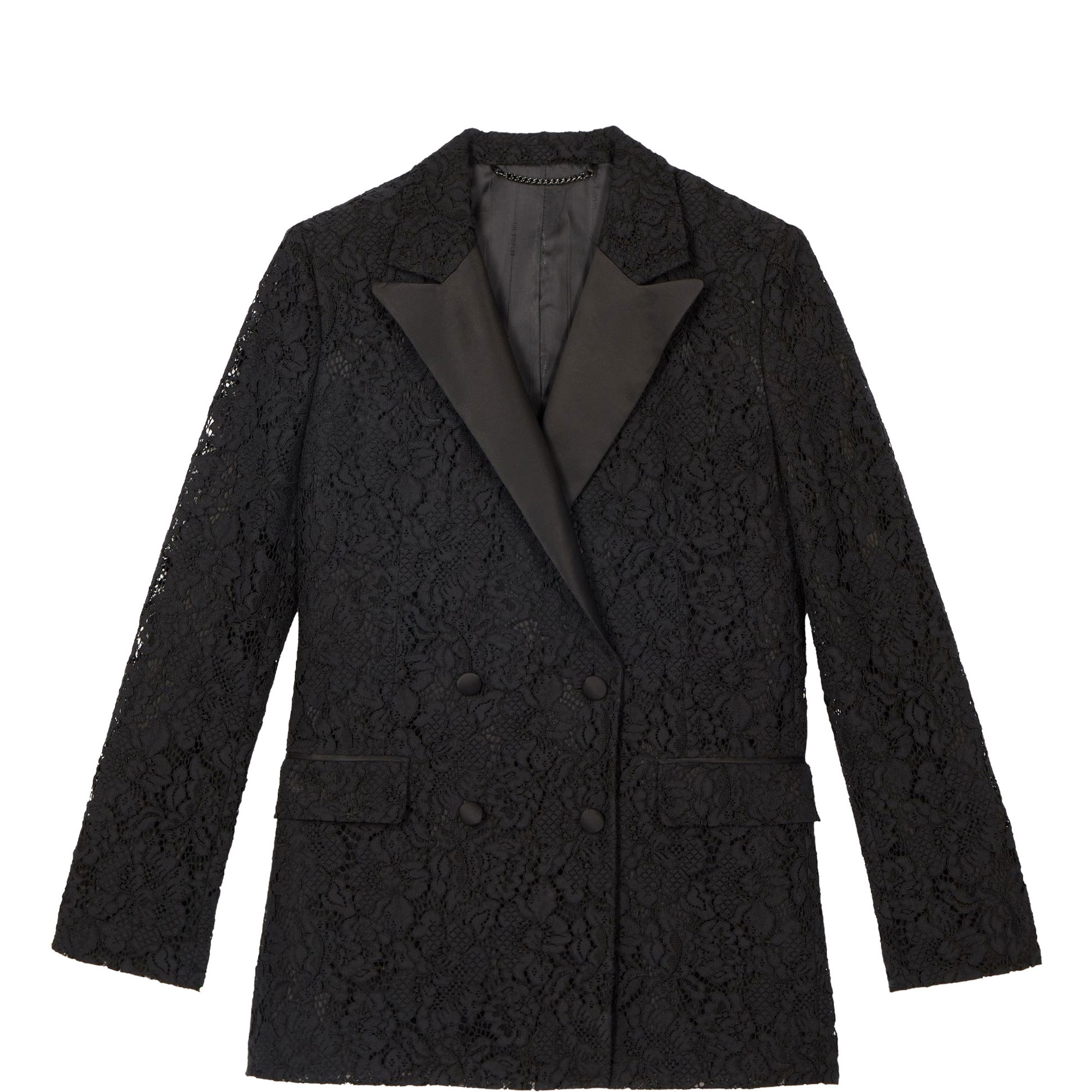 Lace Double-Breasted Blazer