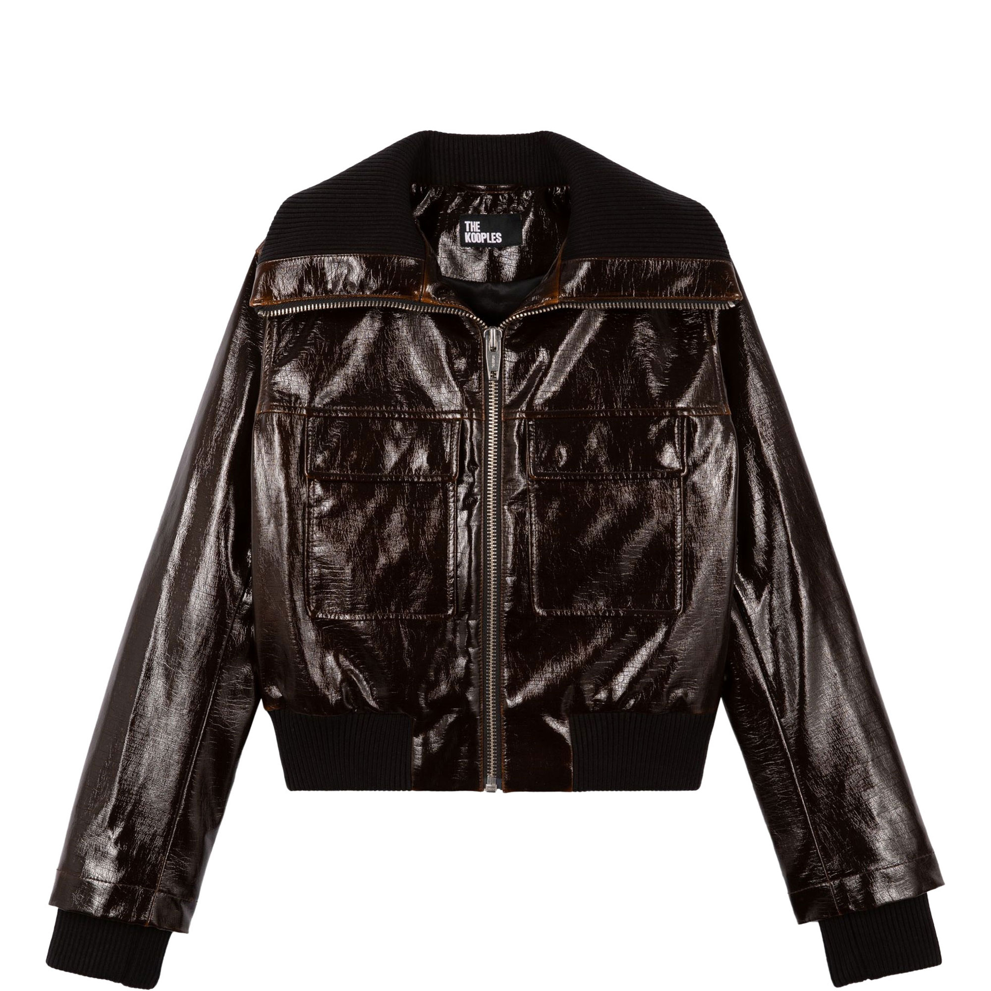 Vinyl Effect Faux Leather Jacket