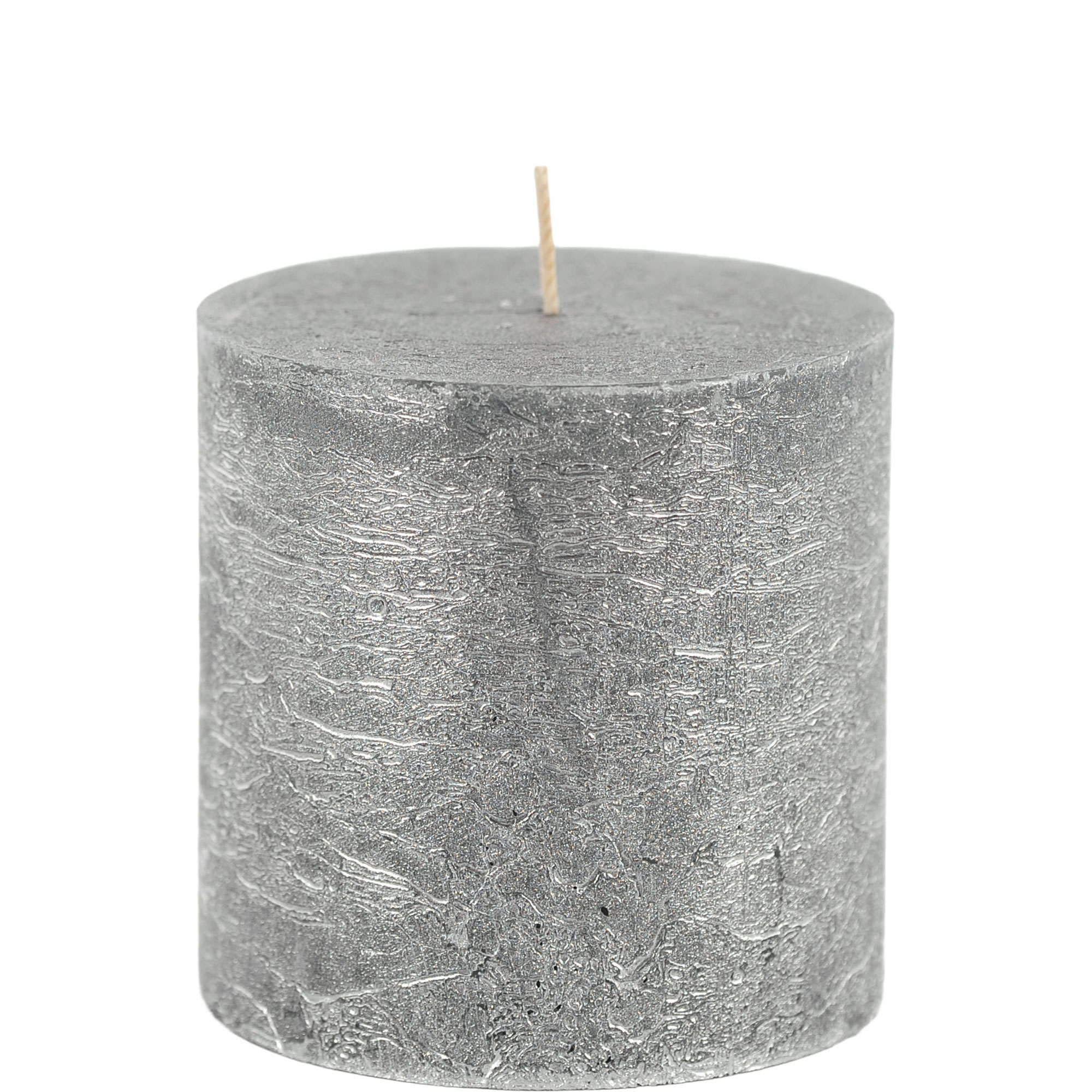 Black Silver Cylinder Candle