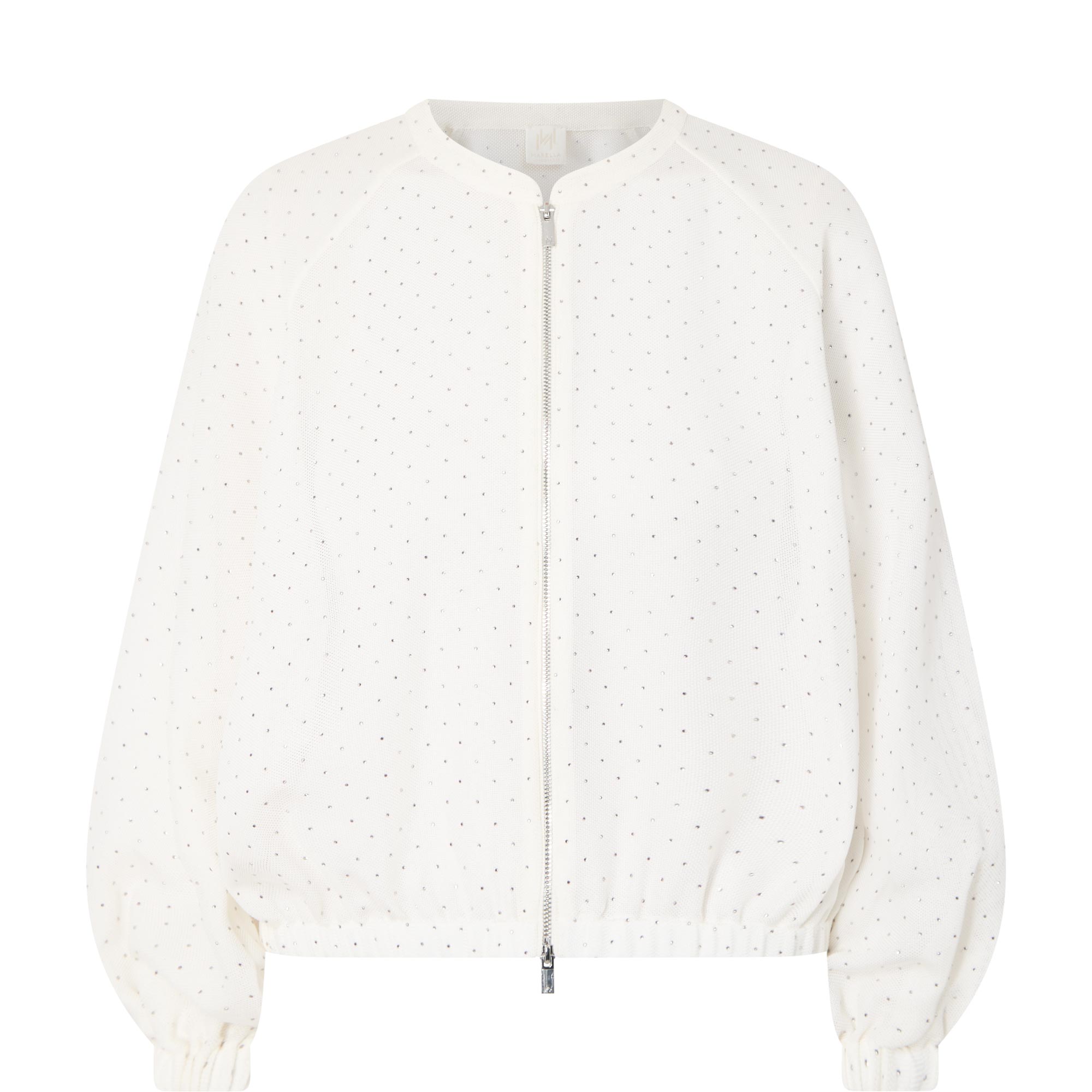 Clarino Sheer Polka Dot Bomber