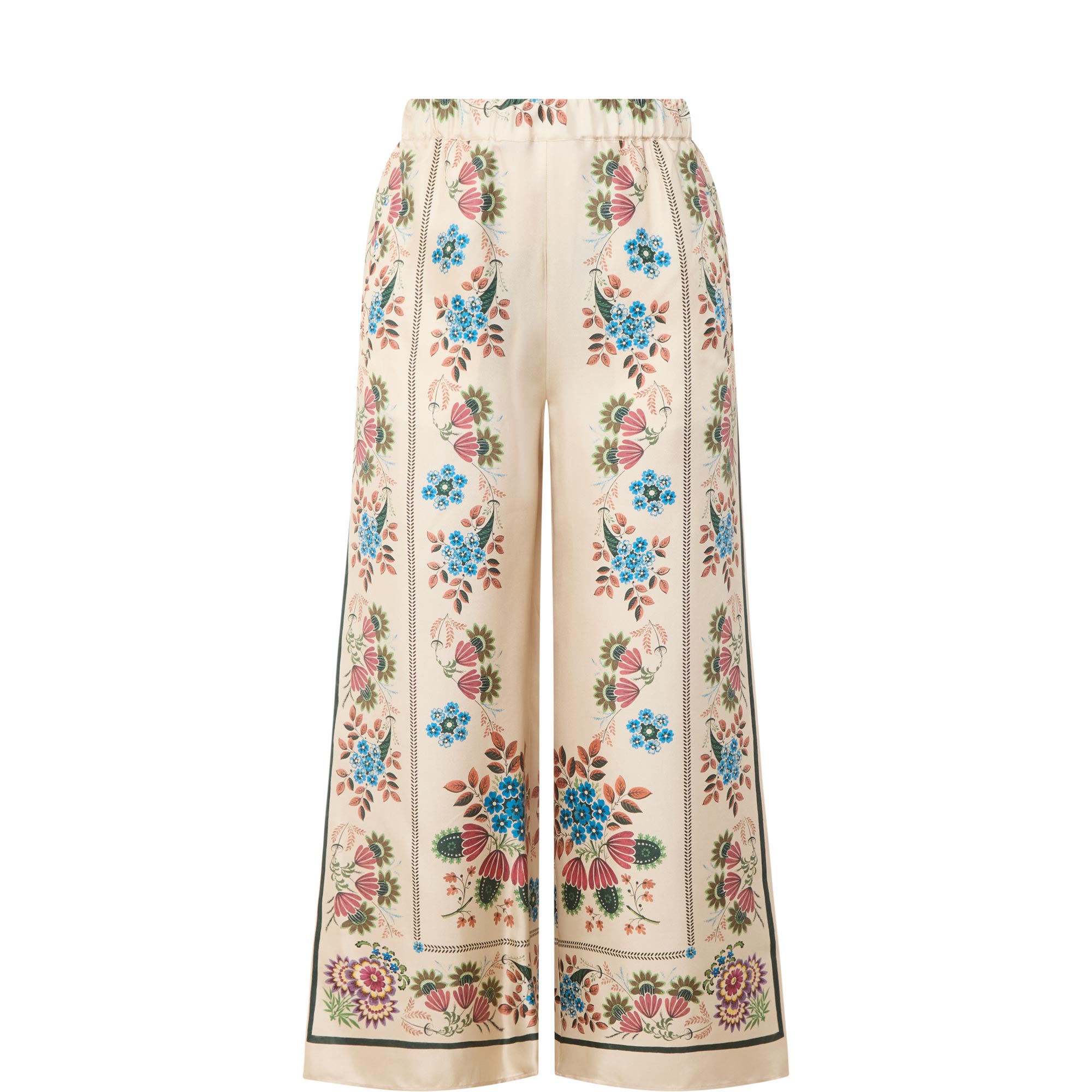 Snack Floral Cropped Wide Leg Trousers