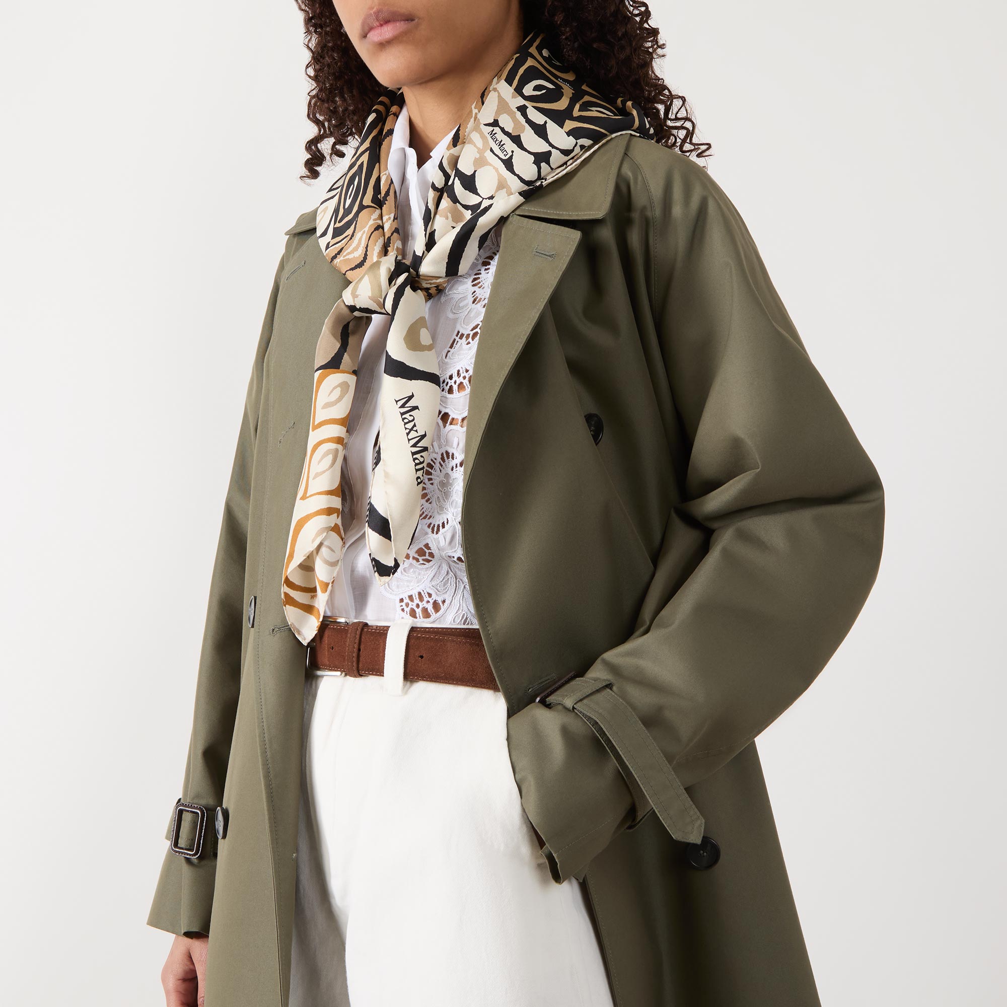 Carre Motif Silk Square Scarf