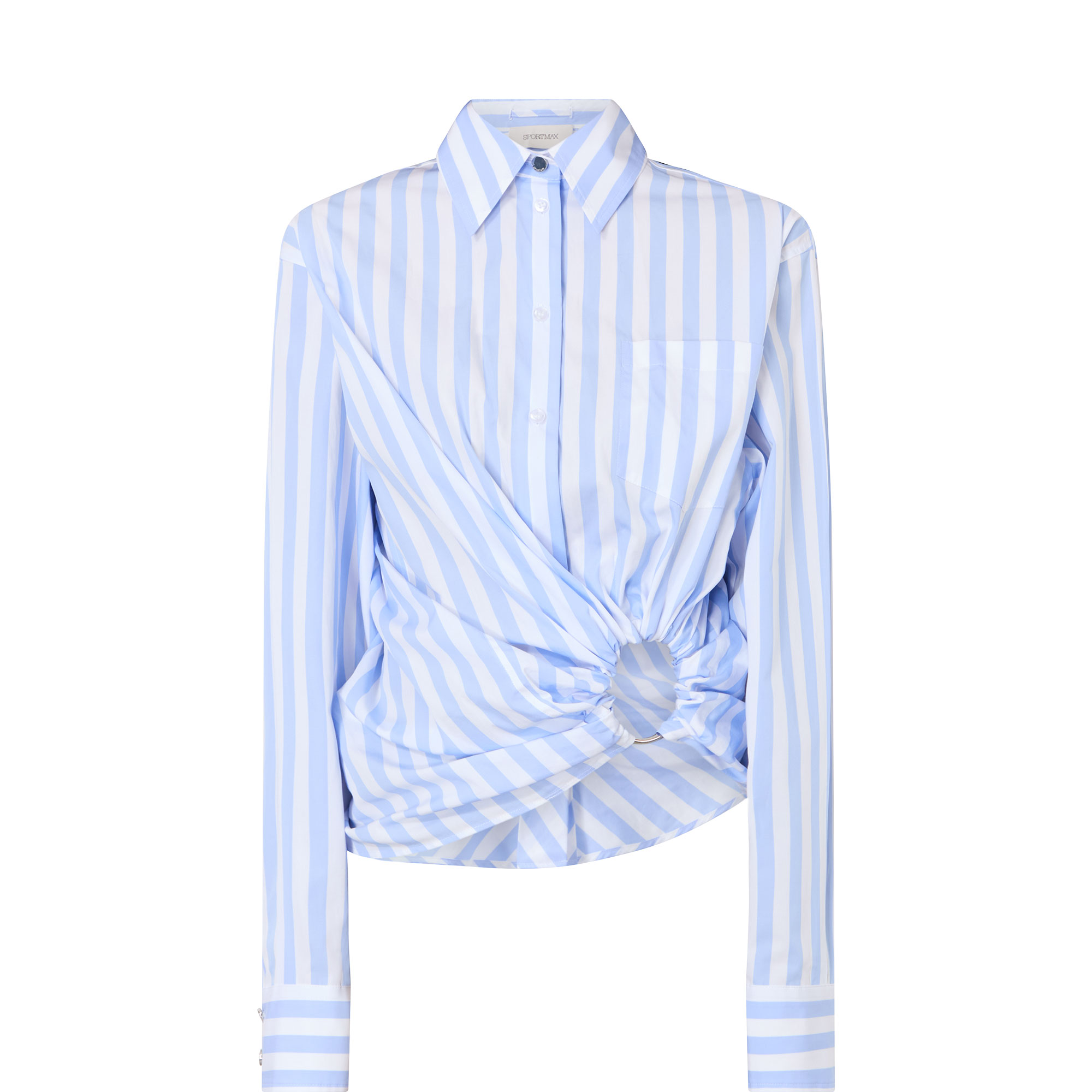 Cut-Out Striped Blouse