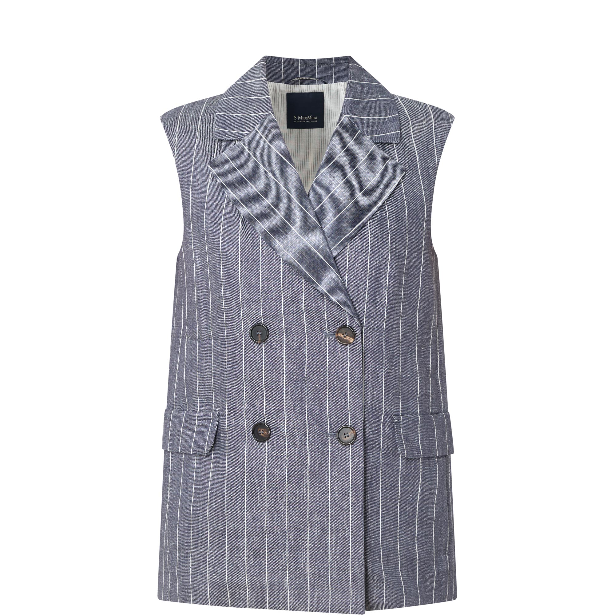 Ballo Pinstripe Double-Breasted Waistcoat