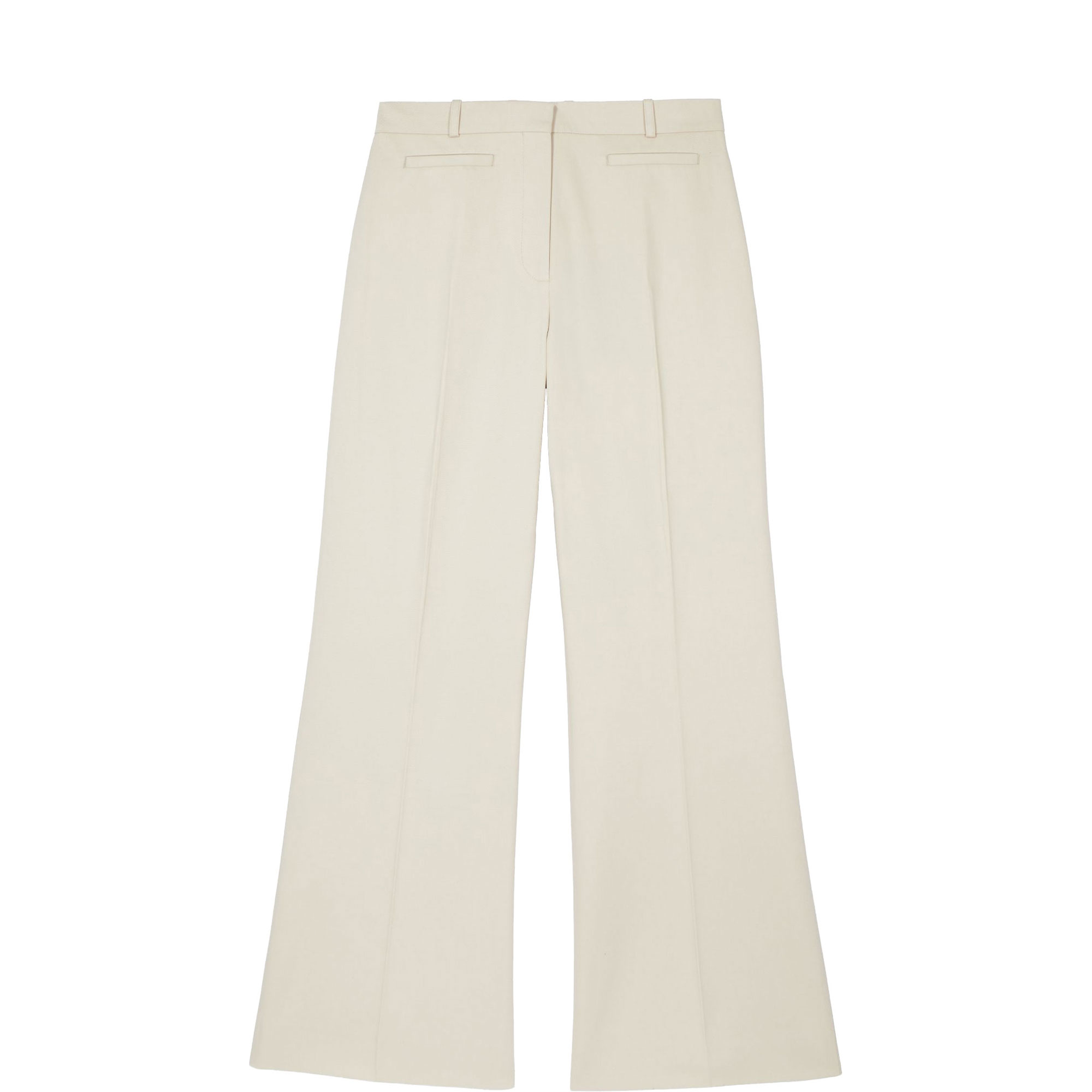 Straight Cut Flared Leg Trousers