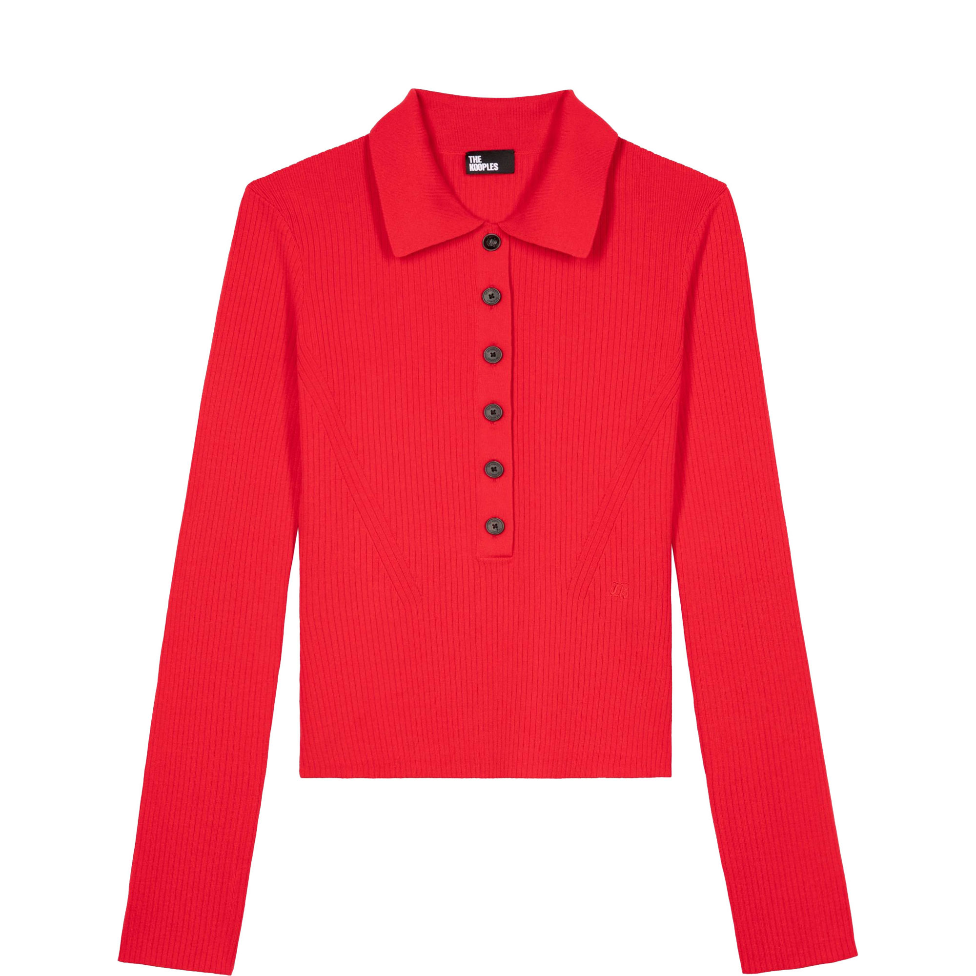 Rib Knit Polo Sweater