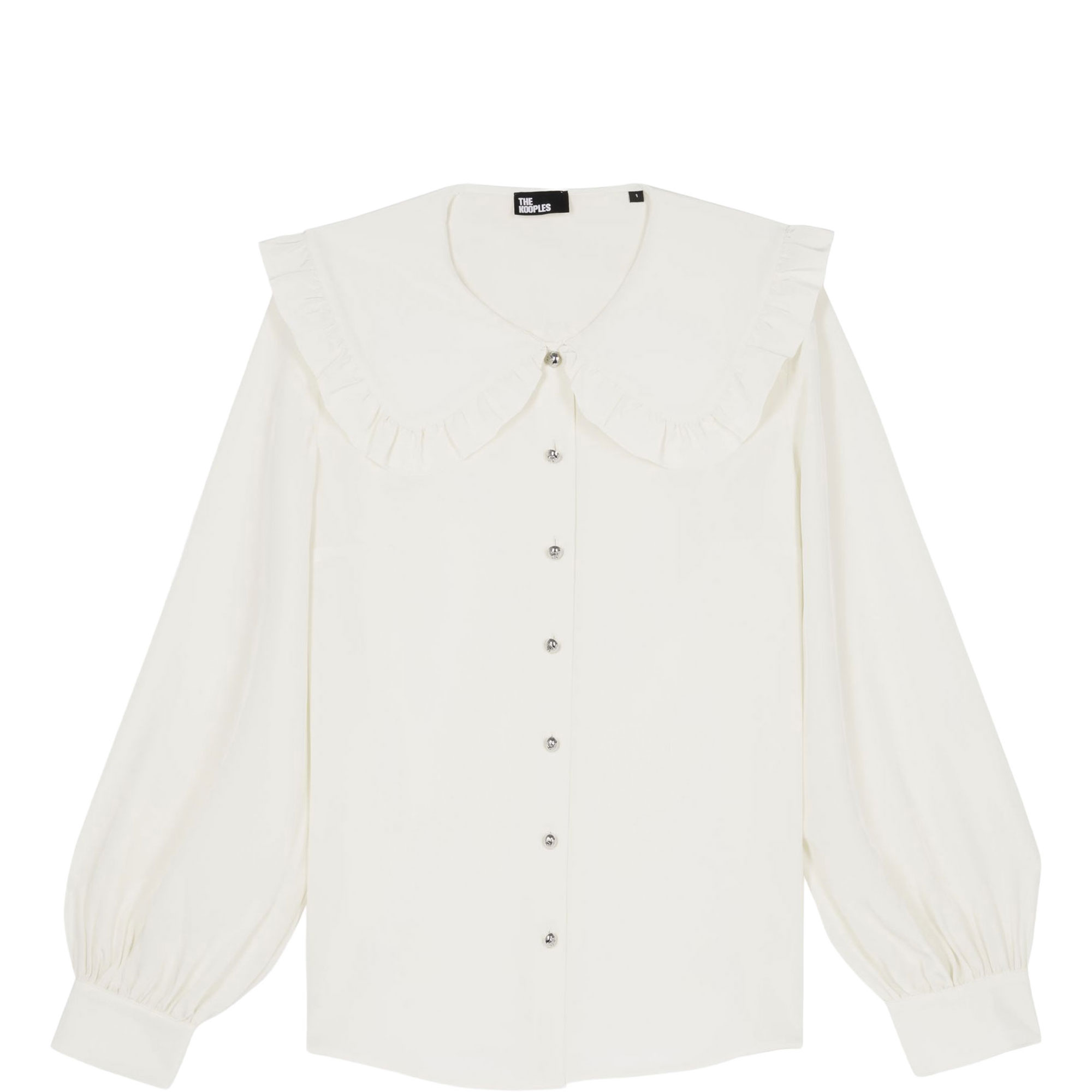 Frilled Collar Silk Shirt