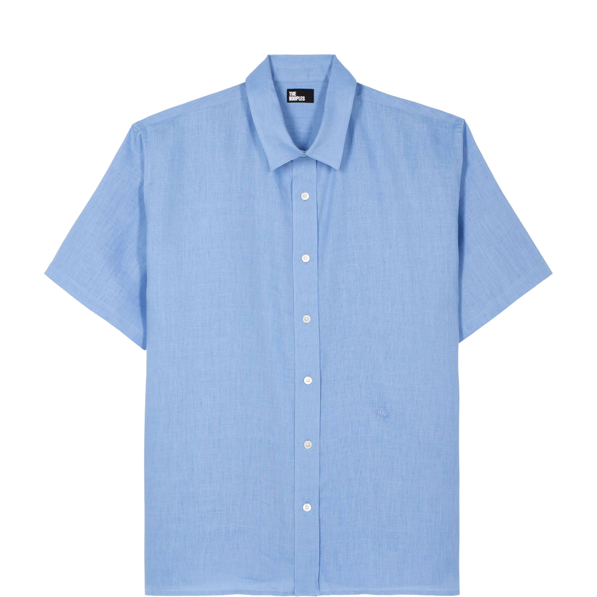 Embroidered Logo Linen Casual Shirt