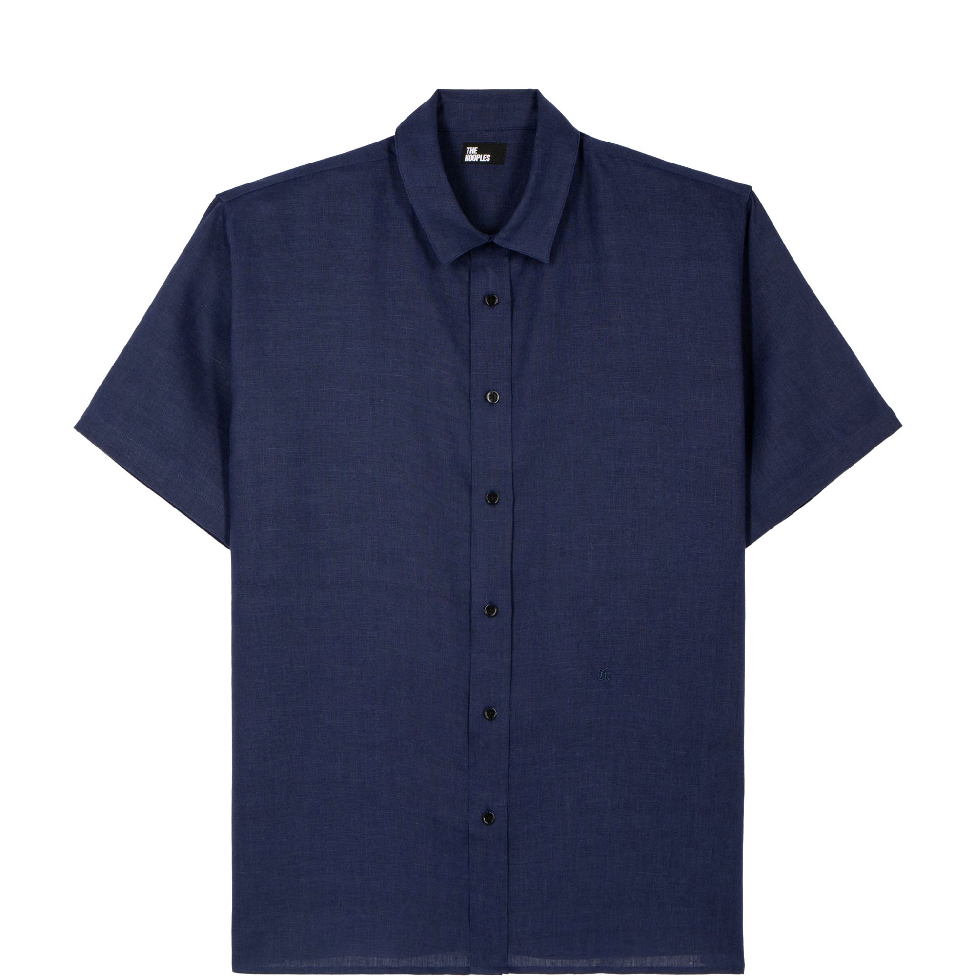 Embroidered Logo Linen Casual Shirt